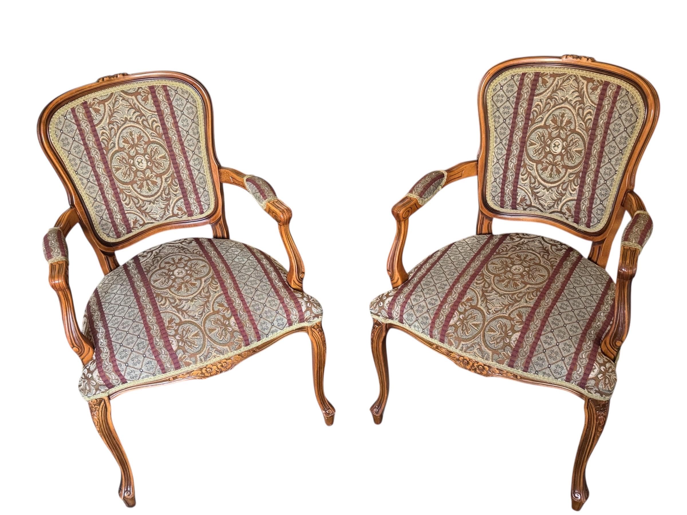 Vintage Louis XV Style Tapestry Armchairs - A Pair by Najarian Furniture - Thumbnail 2