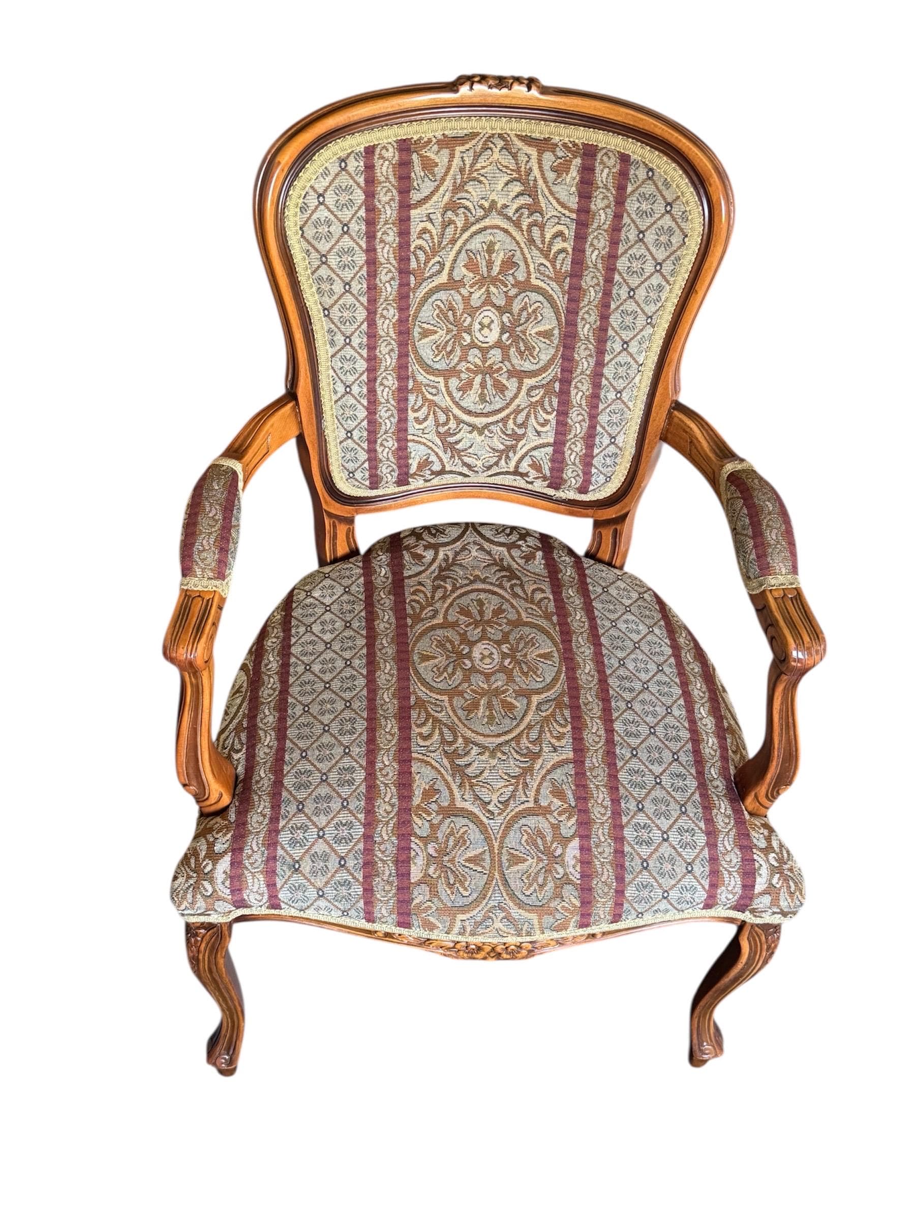 Vintage Louis XV Style Tapestry Armchairs - A Pair by Najarian Furniture - Thumbnail 4