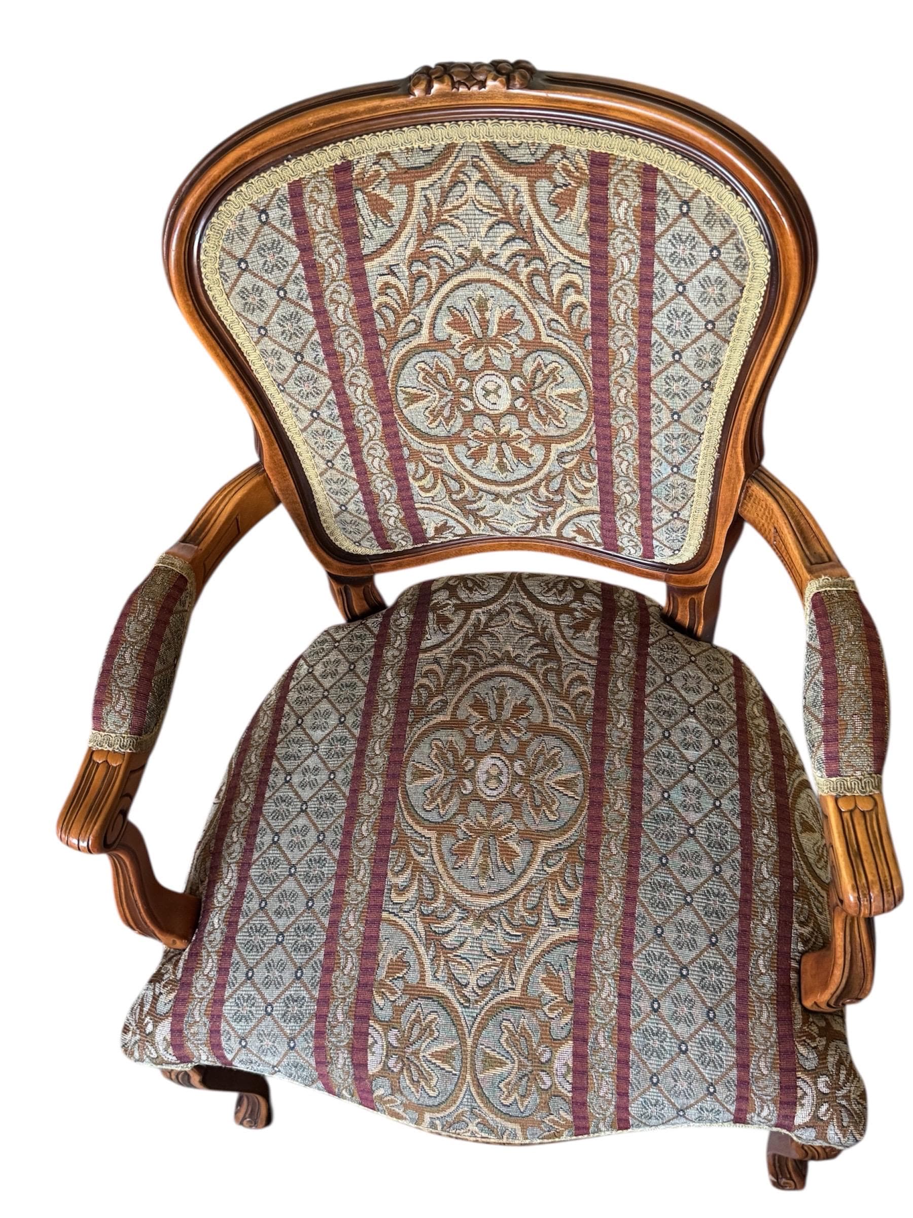 Vintage Louis XV Style Tapestry Armchairs - A Pair by Najarian Furniture - Thumbnail 15
