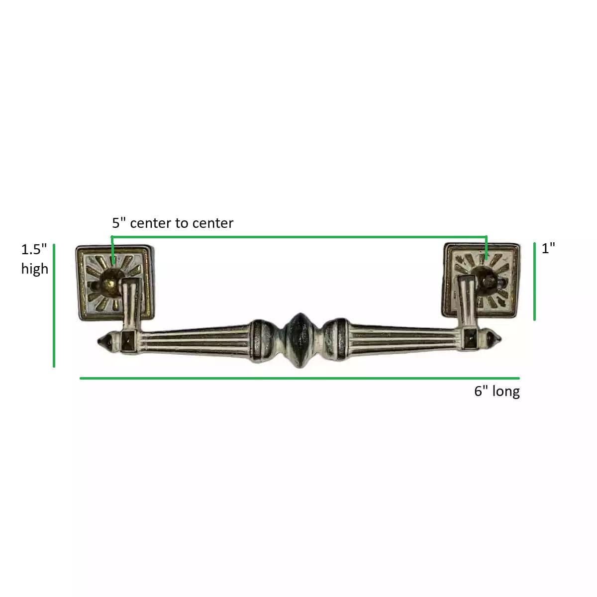 Henry Link Bali Hai Hardware 5" Center - Original Vintage Drawer Pull for 1970s Faux Bamboo Dresser or Chest Drawer with 5 Inch Holes - Thumbnail 4