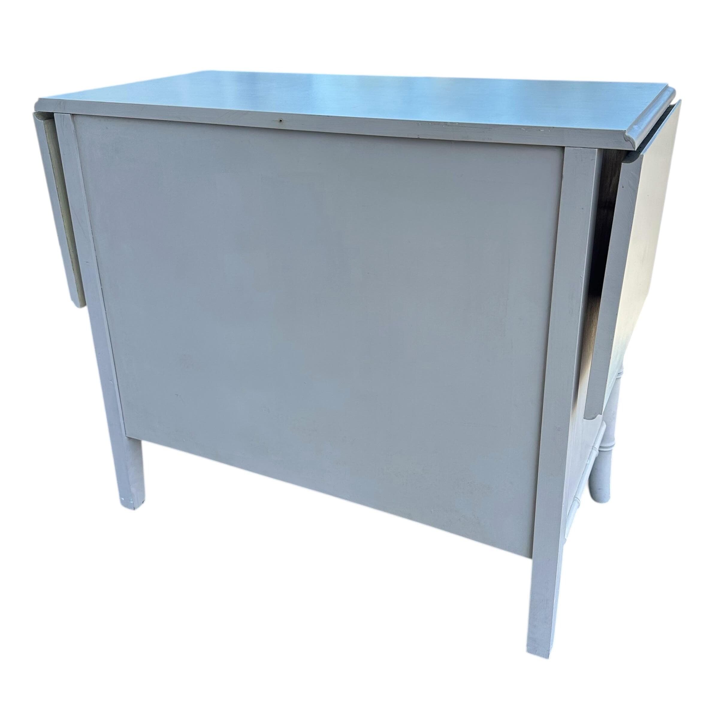 Faux Bamboo Table Server Cart by Dixie Aloha - Vintage Fretwork Hollywood Regency Chinoiserie Coastal Furniture - Thumbnail 15