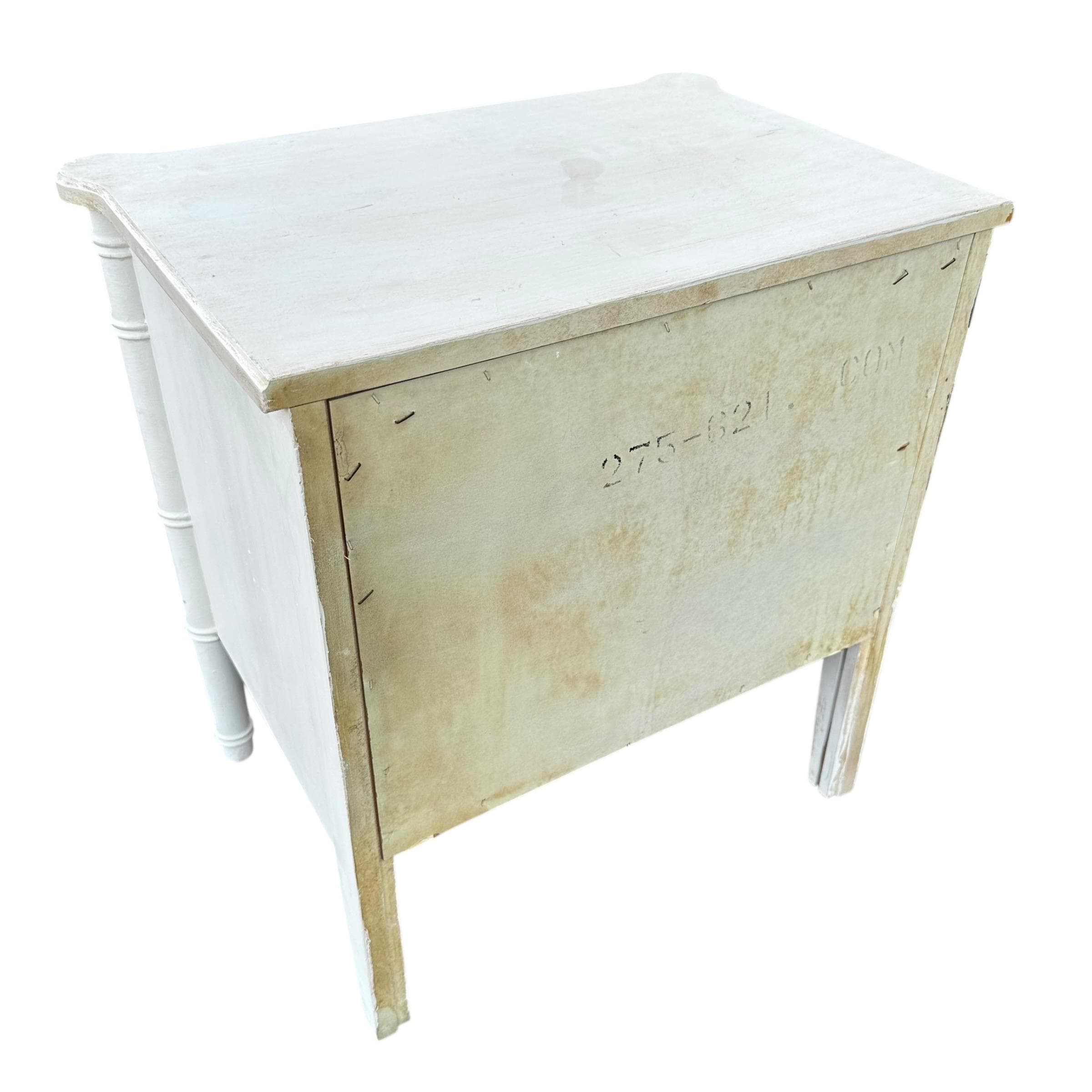 Faux Bamboo Nightstand by Henry Link Bali Hai - Vintage White Wash End Table Hollywood Regency Coastal - Thumbnail 8