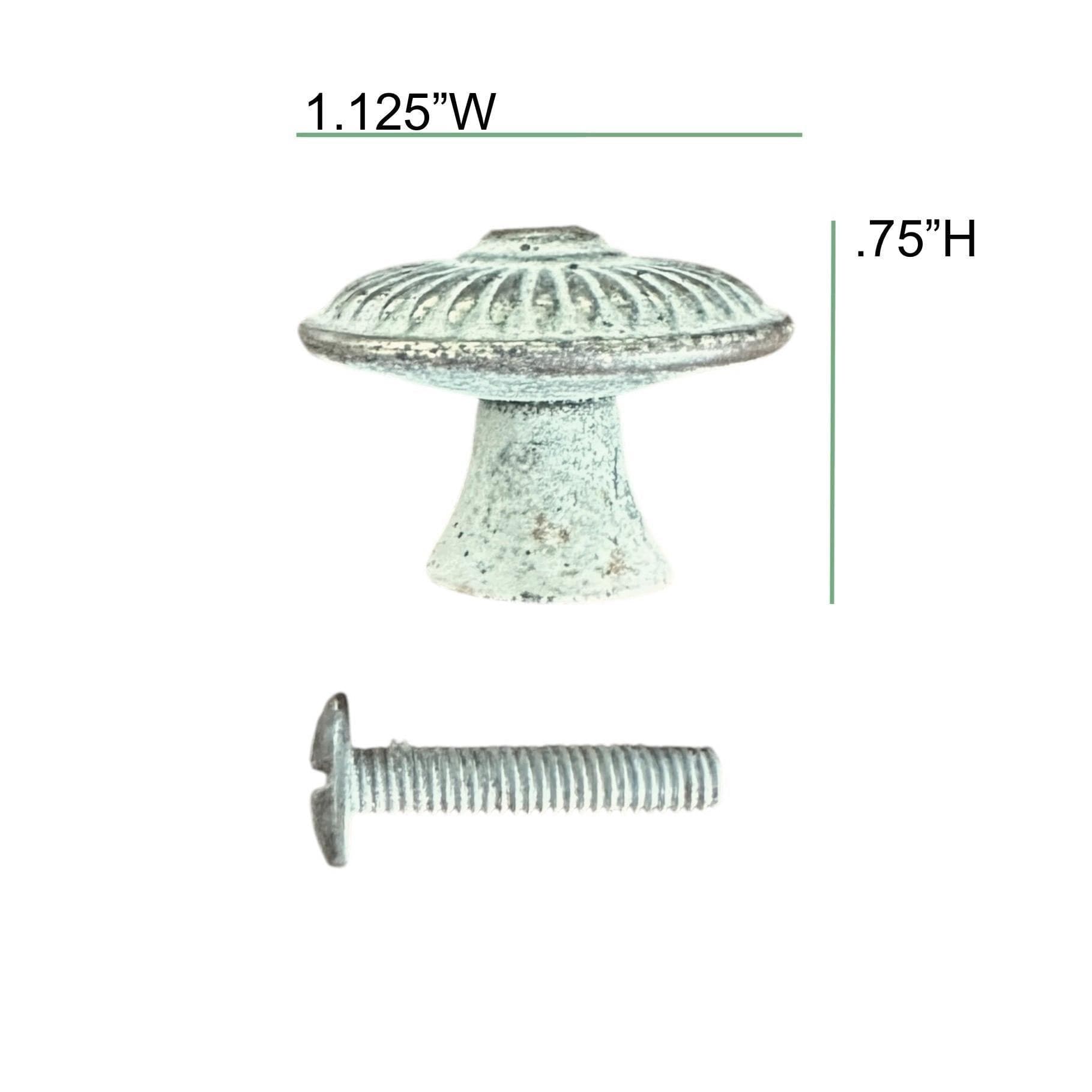 Thomasville Allegro Round Sunburst Knob Hardware - Original Vintage Brass Drawer Pull for 1970s Faux Bamboo Dresser or Nightstand - Size 1" - Thumbnail 10