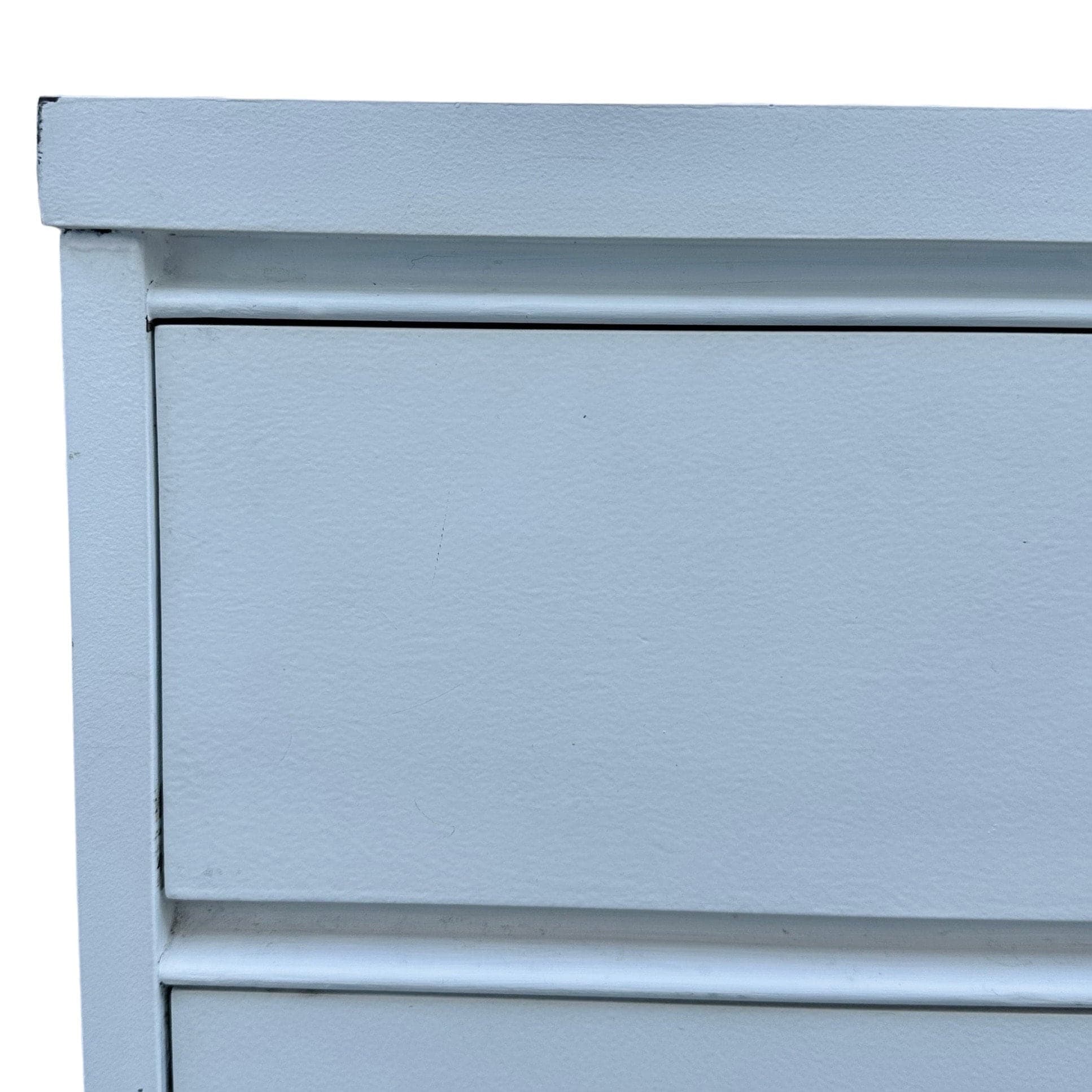 Mid Century Modern Nightstand with 3 Drawers 31” Tall - 1960s Vintage MCM MidCentury Bachelor Chest Dresser Table Painted White - Thumbnail 5