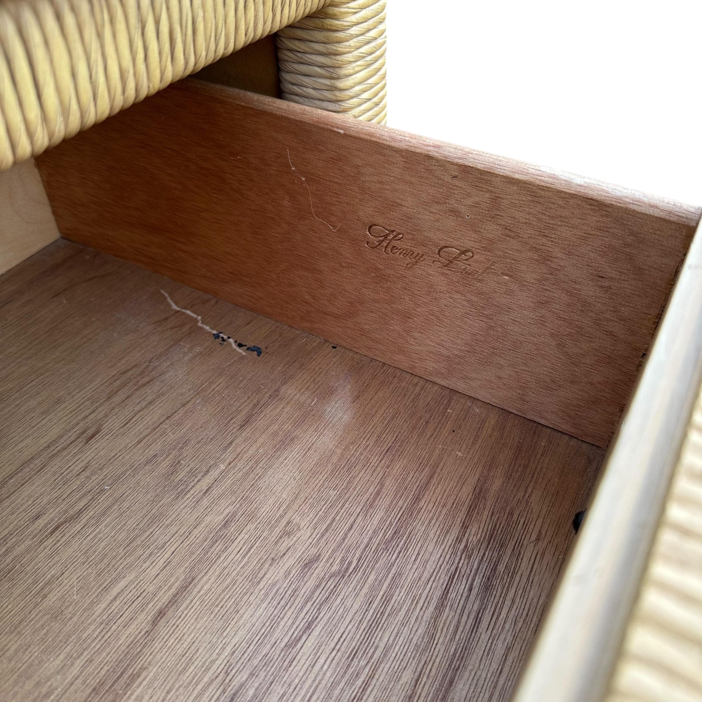 Natural Wicker Dresser by Henry Link 58” Long - Vintage Lexington Wrapped Rattan Coastal Boho Chic Tropical Furniture 6 Drawer Chest Bureau - Thumbnail 8