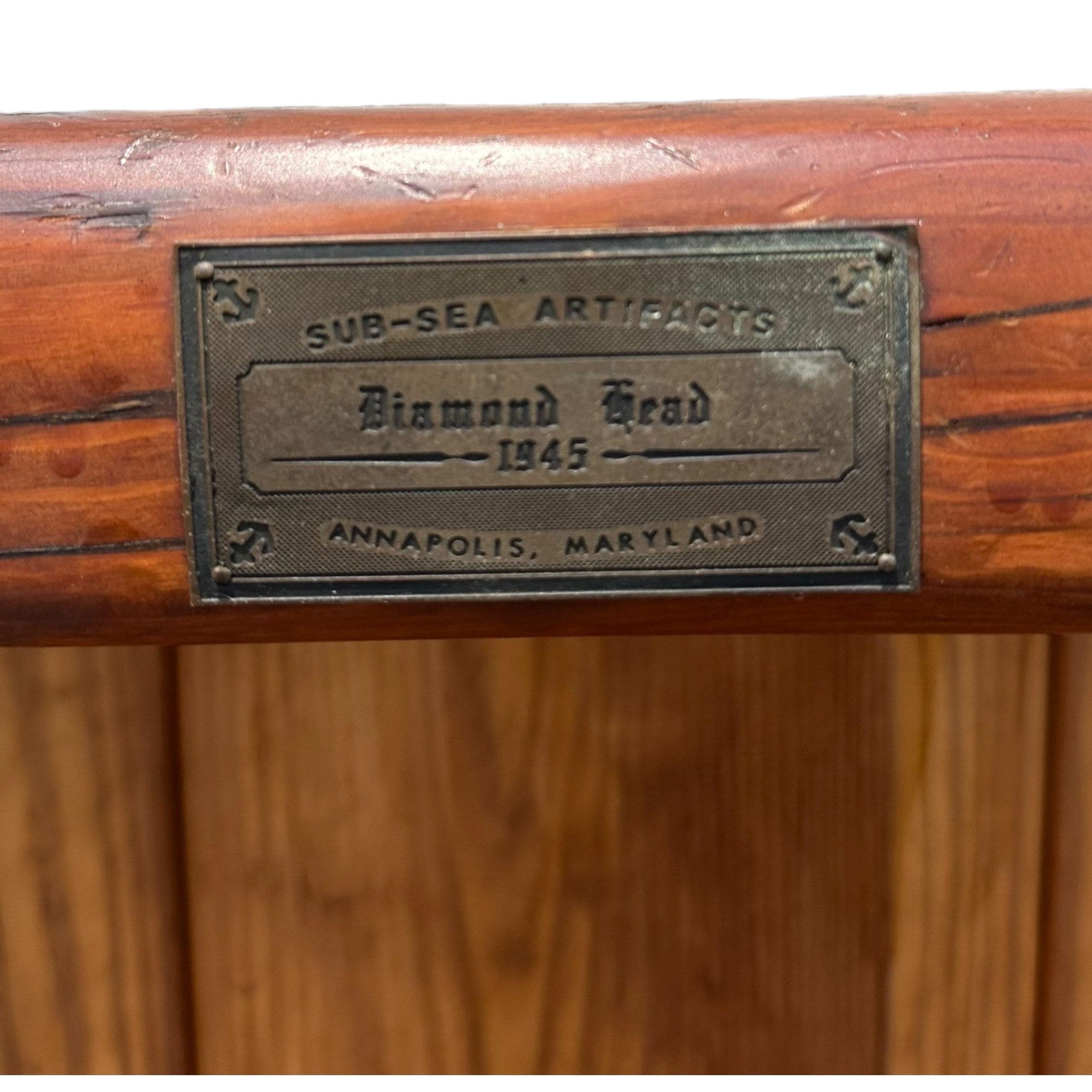 Victory Ship Hatch Cover Bar by Sub-Sea Artifacts - Vintage Maritime Rolling Nautical Solid Wood with Foot Rest Coastal Door Serving Table - Thumbnail 7