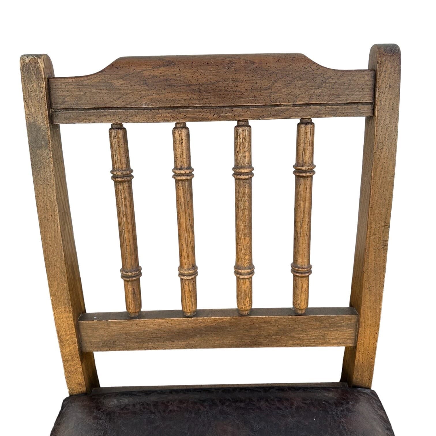 Small Faux Bamboo Chair 18x18x31”H - Vintage Henry Link Bali Hai Style Brown Wood Hollywood Regency Coastal Desk Vanity Seat Dixie - Thumbnail 2