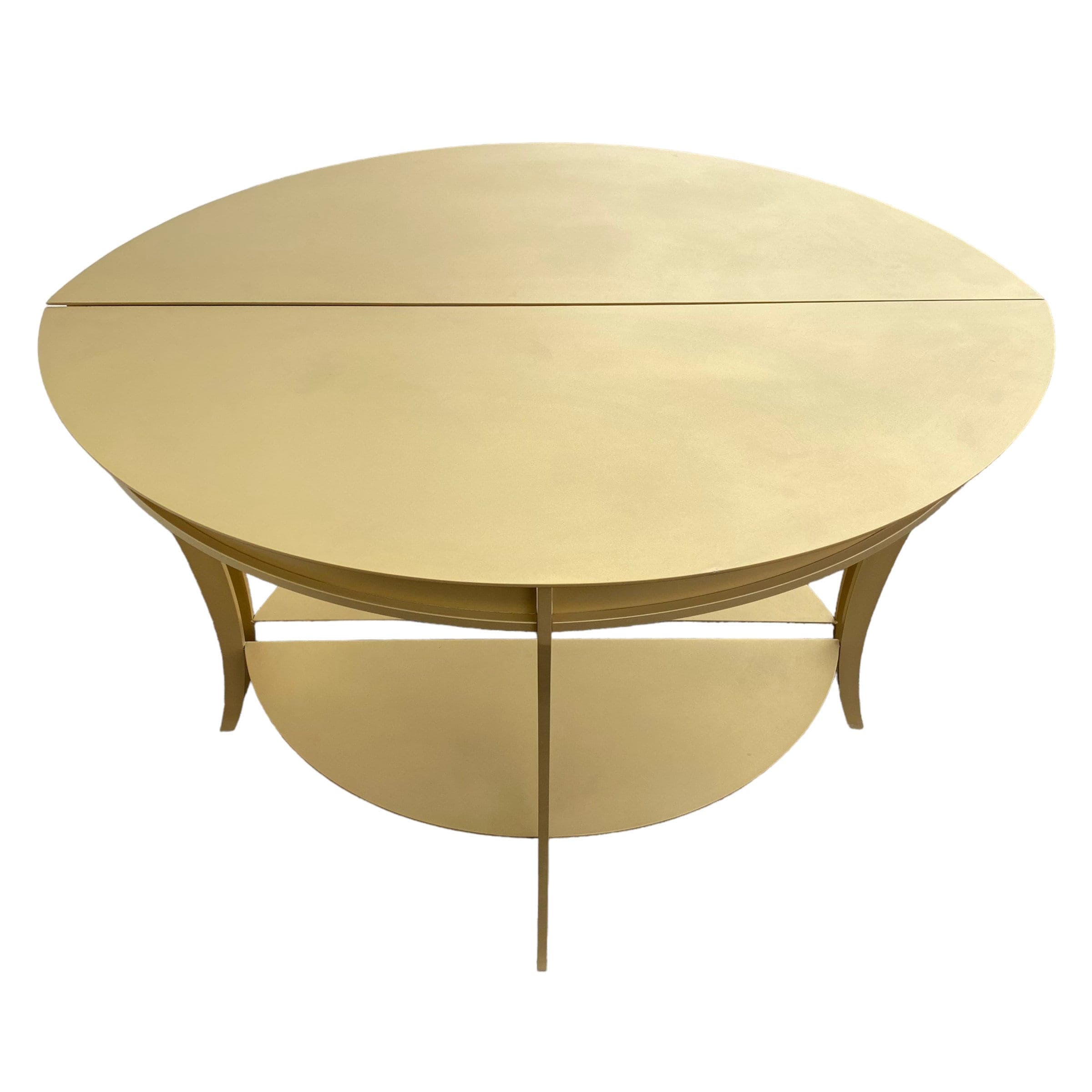 Steel Demilune Console Tables Set of 2 FREE SHIPPING Vintage Mastercraft Modern American Curved Half Moon Metal Coated in Gold Brass - Thumbnail 6