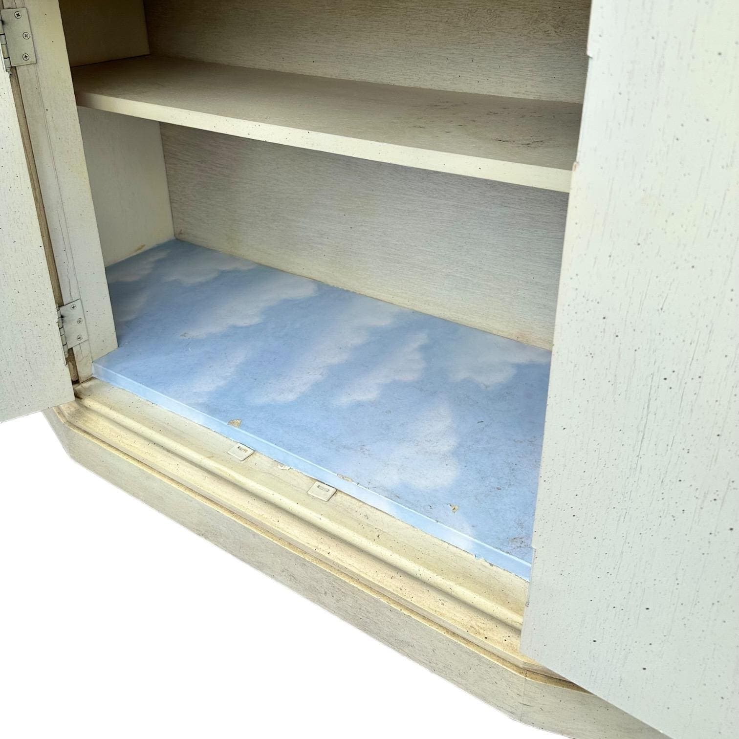 Faux Bamboo China Cabinet by Stanley - Vintage Yellow Lighted Hollywood Regency Coastal Illuminated Rattan Cane Angled Glass Display Case - Thumbnail 7