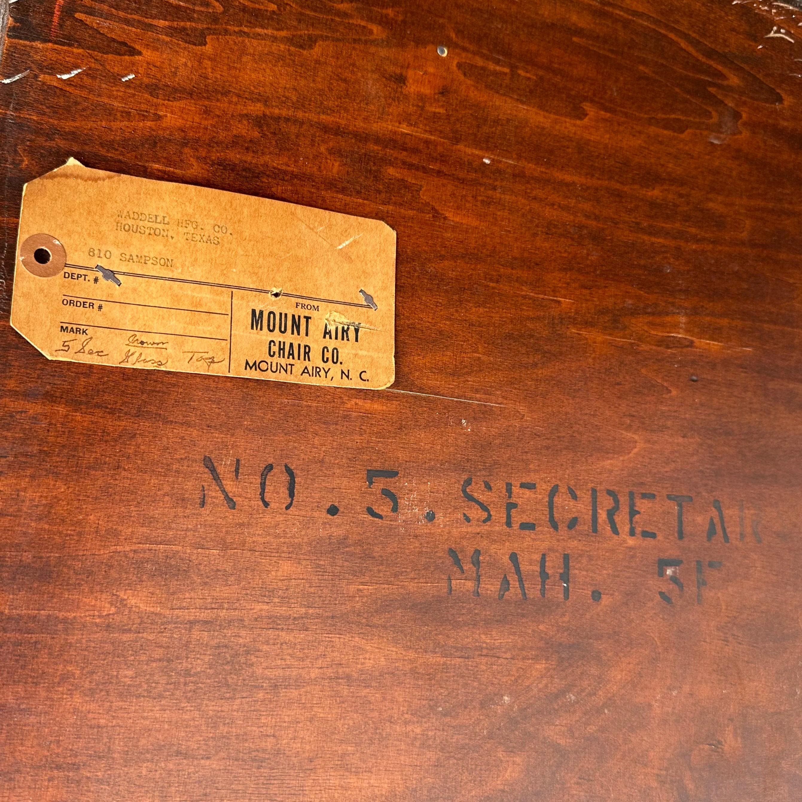 Vintage Mahogany Hutch by Mount Airy - 24 Bubble Glass Panel Doors, Skeleton Key, Display Cabinet - Thumbnail 18