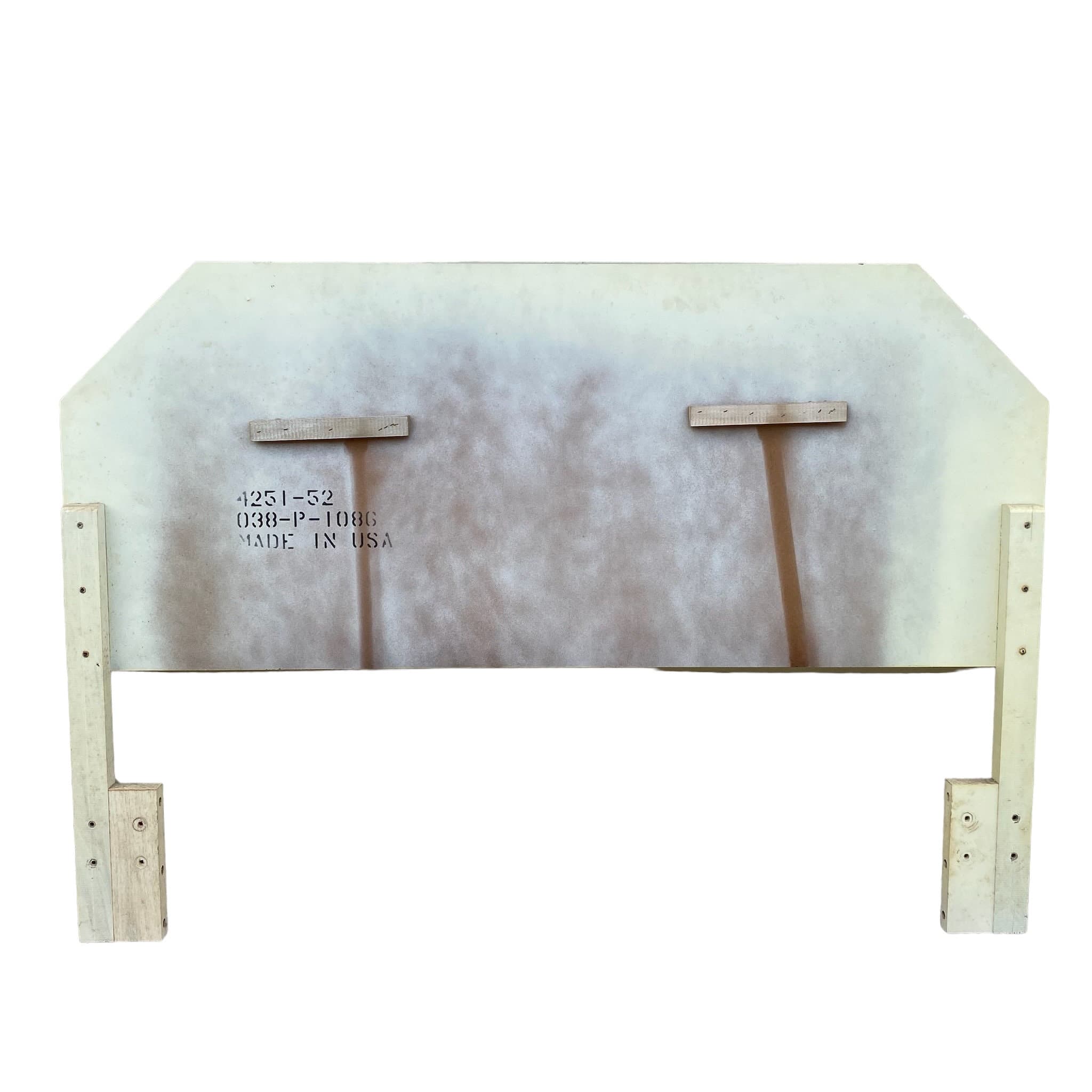 Faux Bamboo Queen Headboard with Rattan Wicker - Vintage White Broyhill Coastal Hollywood Regency Bedroom Furniture - Thumbnail 7