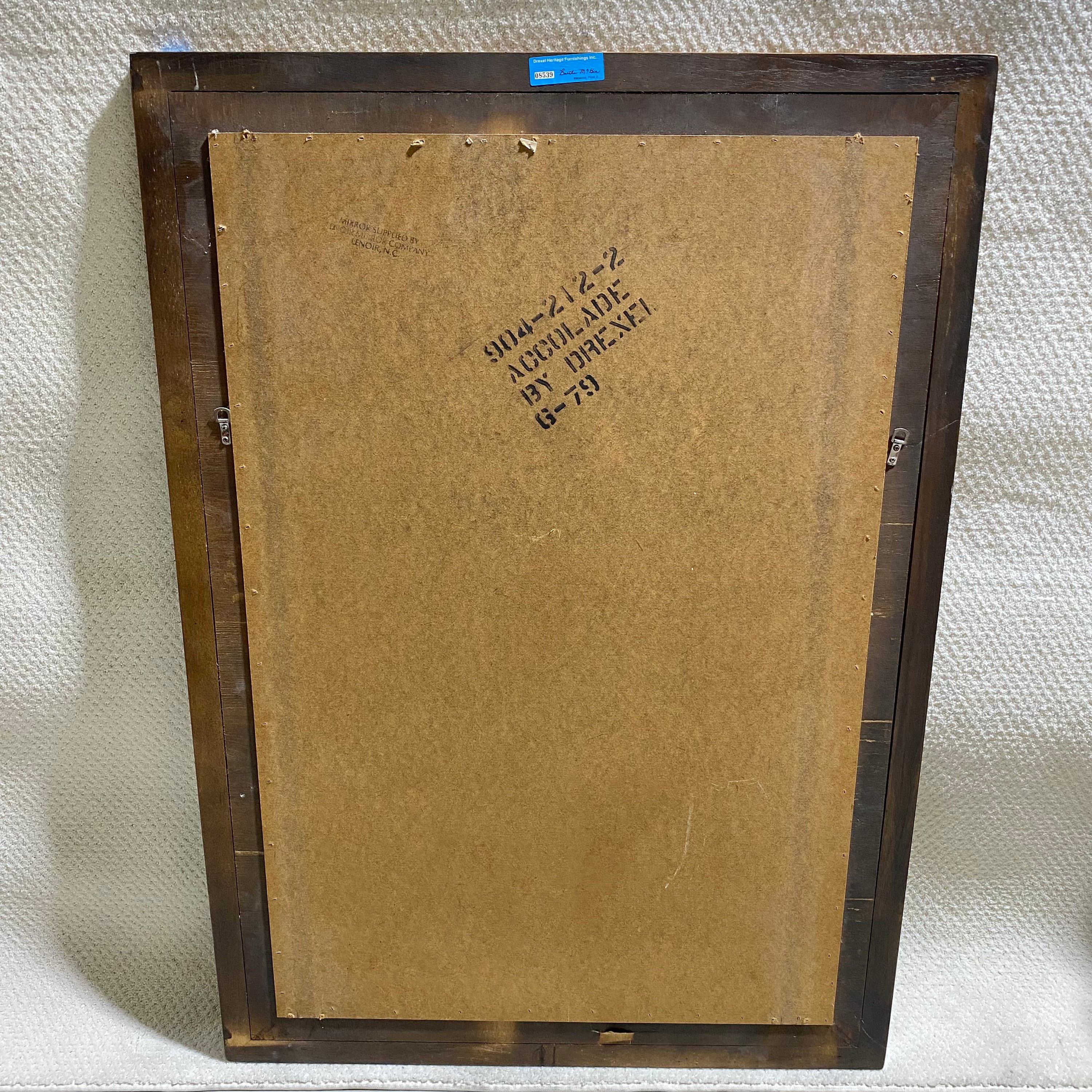 Drexel Accolade Mirror 48x33 LOCAL PICKUP Vintage Campaign Style Rectangular Wood with Beveled Edge Glass - Thumbnail 5