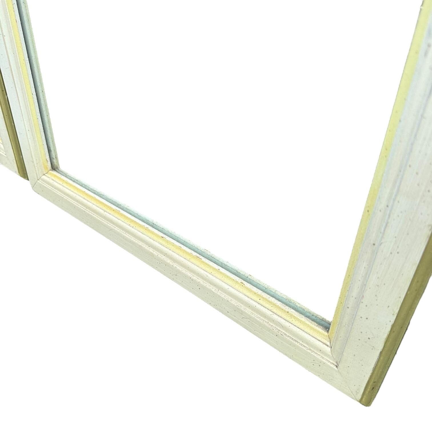 French Country Mirrors by Dixie 46x19 LOCAL PICKUP Set of 2 Arched Vintage White Yellow Green Decorative Curved Rounded Provincial Pair - Thumbnail 5