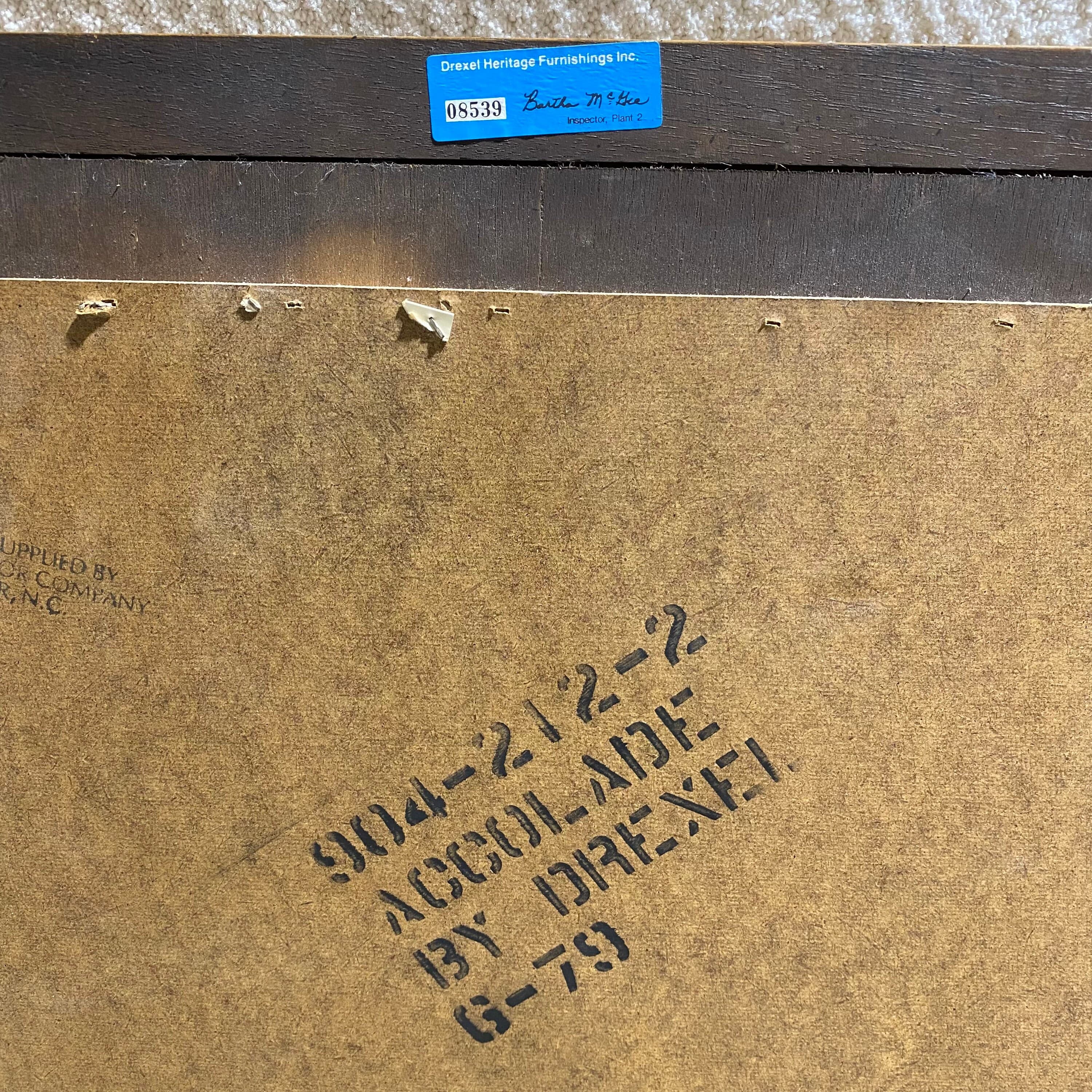 Drexel Accolade Mirror 48x33 LOCAL PICKUP Vintage Campaign Style Rectangular Wood with Beveled Edge Glass - Thumbnail 6