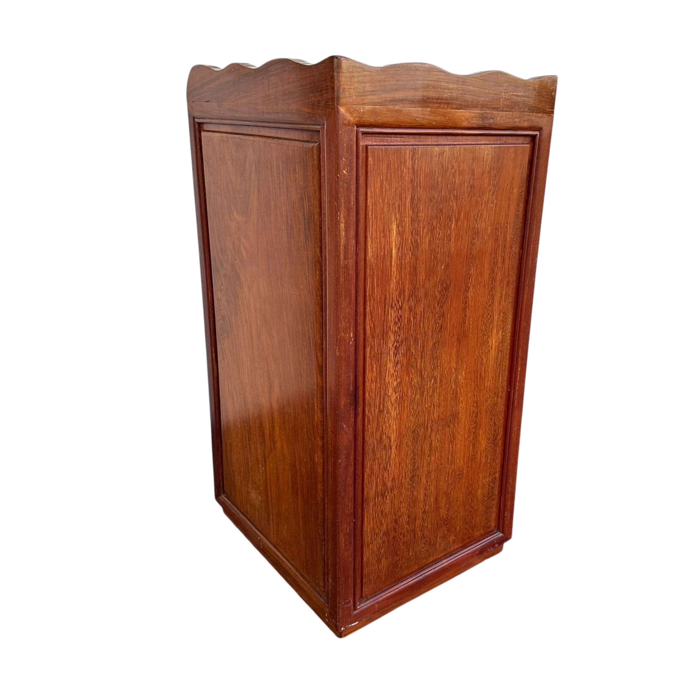 Vintage Chinoiserie Cabinet - Solid Wood Accent Table, Mortise & Tenon Joinery - Thumbnail 9