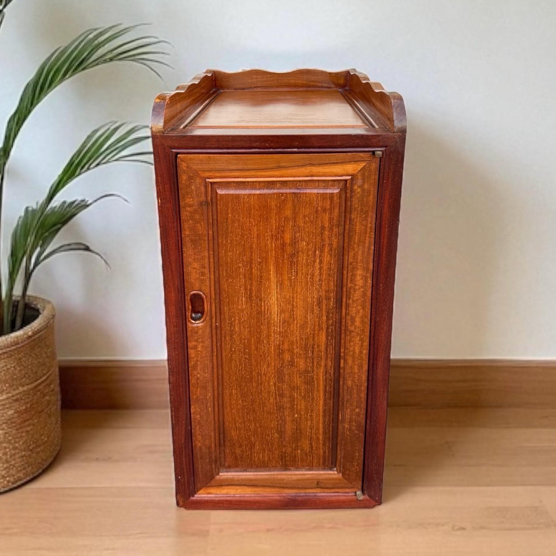 Vintage Chinoiserie Cabinet - Solid Wood Accent Table, Mortise & Tenon Joinery - Image 1
