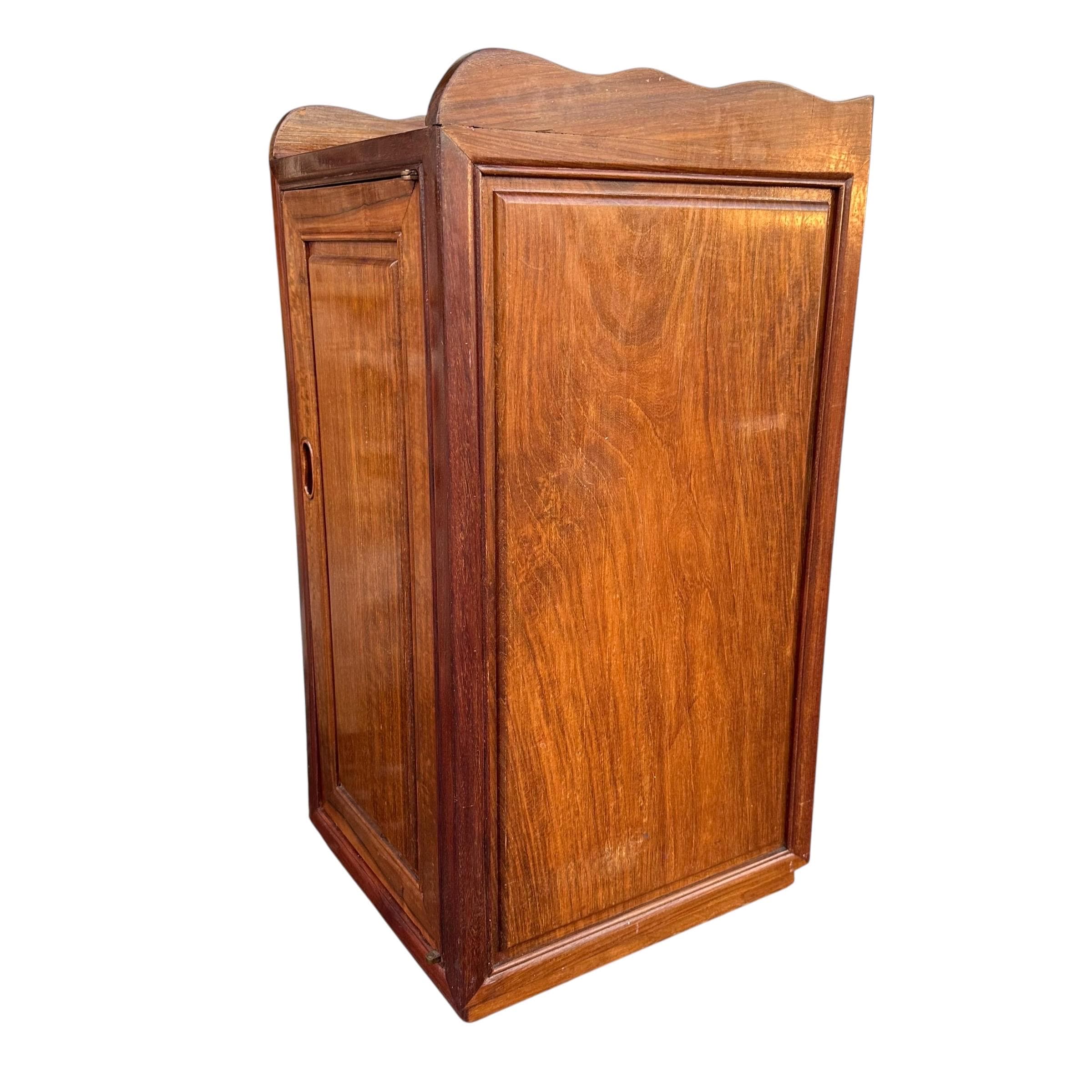 Vintage Chinoiserie Cabinet - Solid Wood Accent Table, Mortise & Tenon Joinery - Thumbnail 7