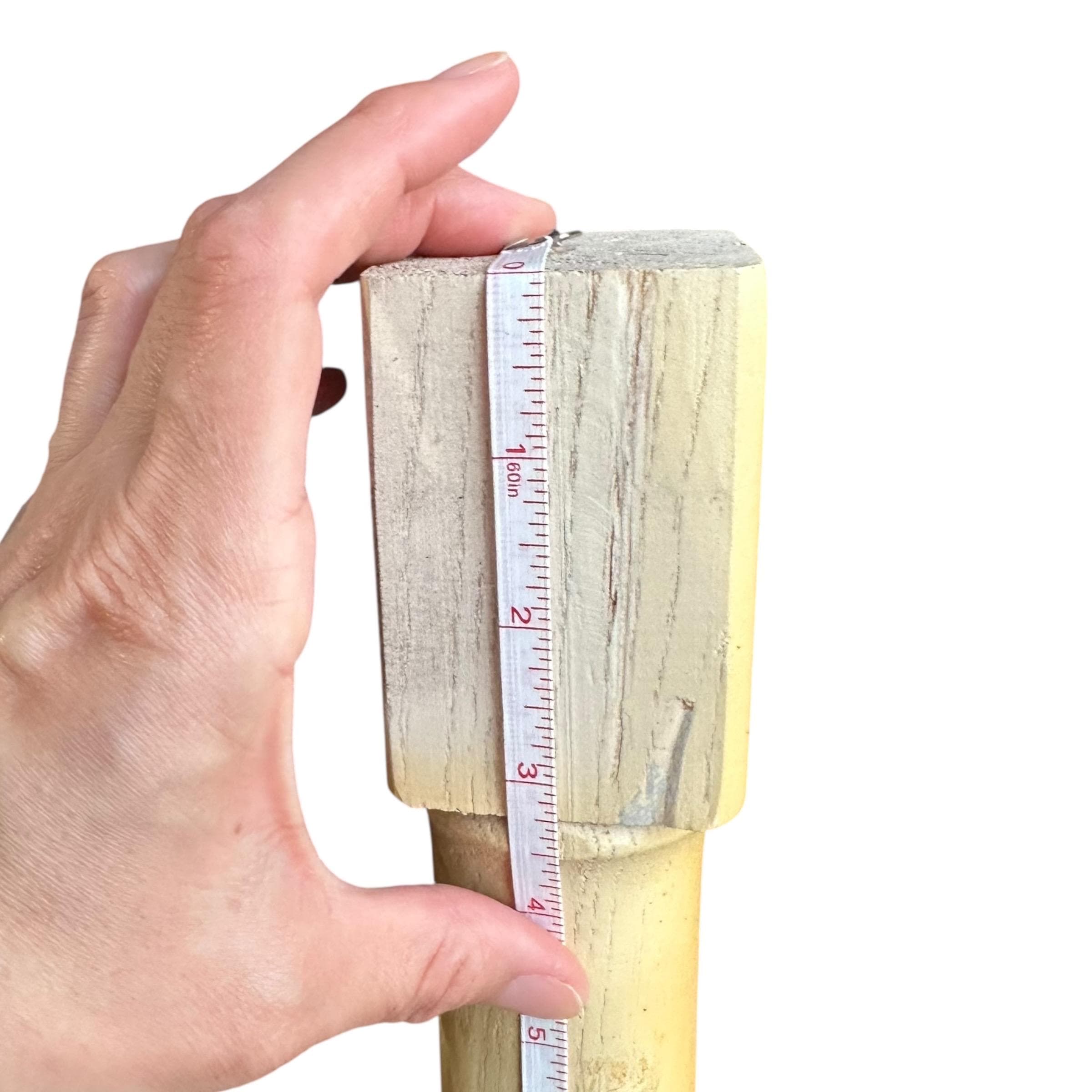 Round Faux Bamboo Wood Table Leg 29" - Vintage Furniture Part - Coastal Chinoiserie Hollywood Regency Dining Leg Replacement - Thumbnail 7