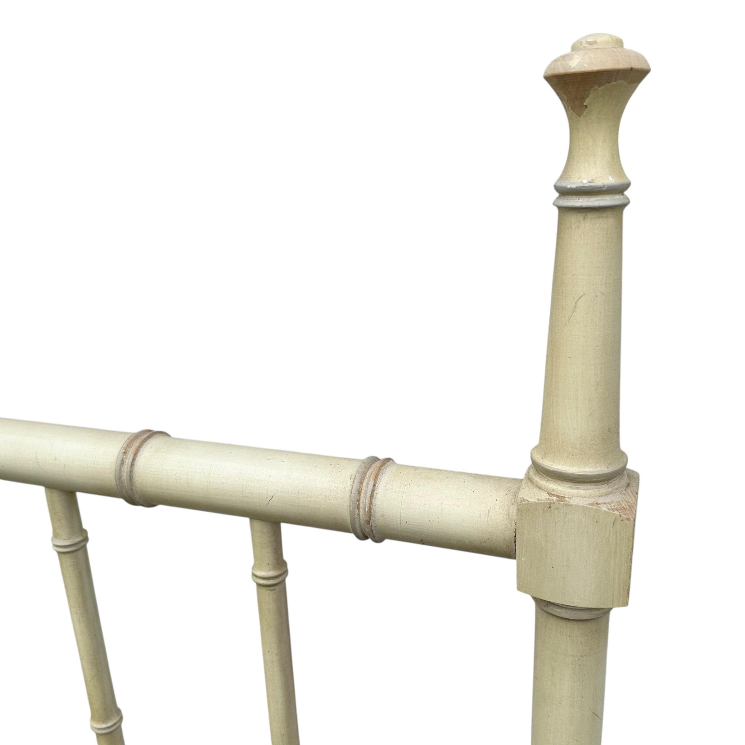 Vintage Faux Bamboo Twin Headboards - Henry Link Bali Hai White Coastal Hollywood Regency Pair - Thumbnail 5