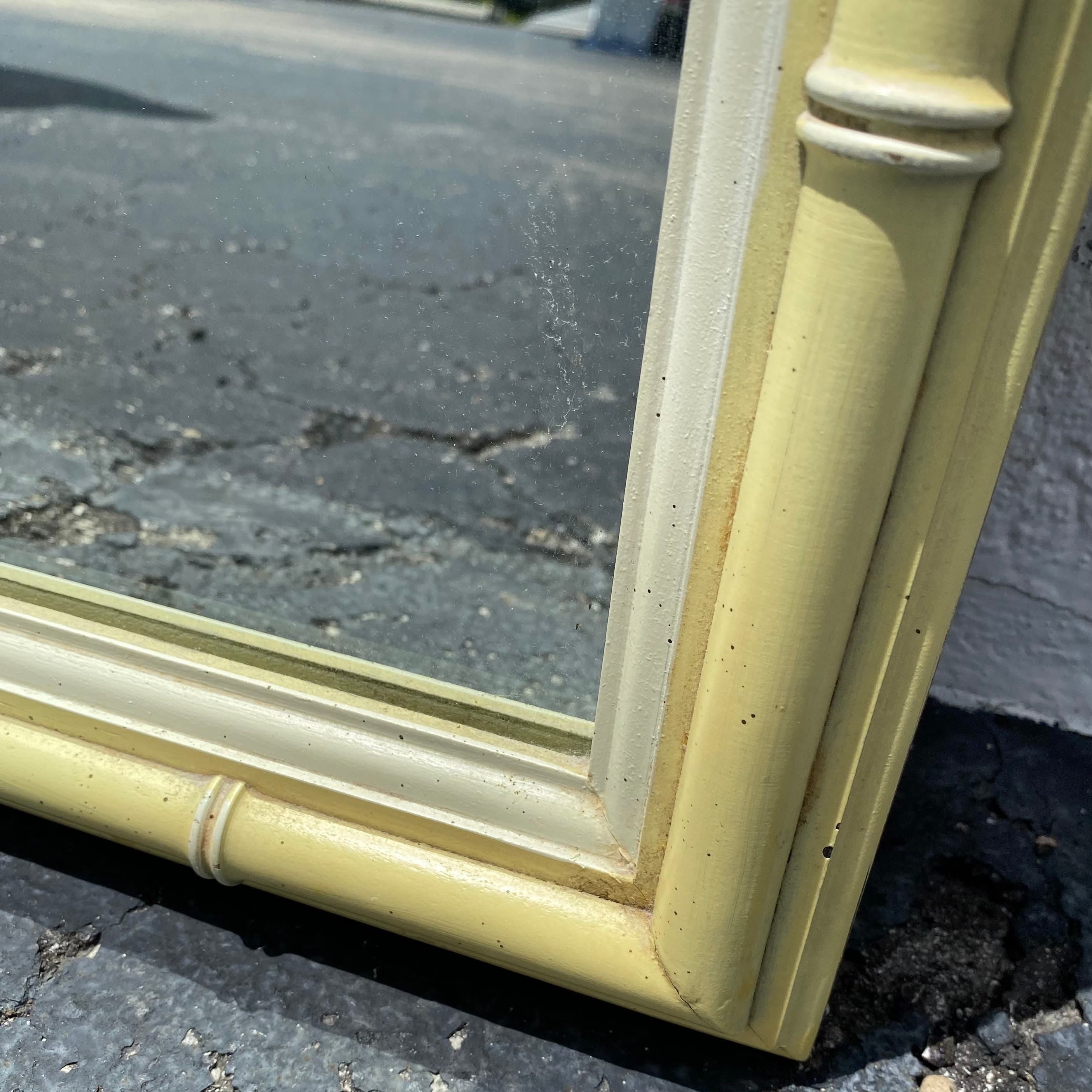 Vintage Faux Bamboo Mirror: Henry Link Bali Hai Yellow Wash, Coastal Hollywood Regency - Thumbnail 5