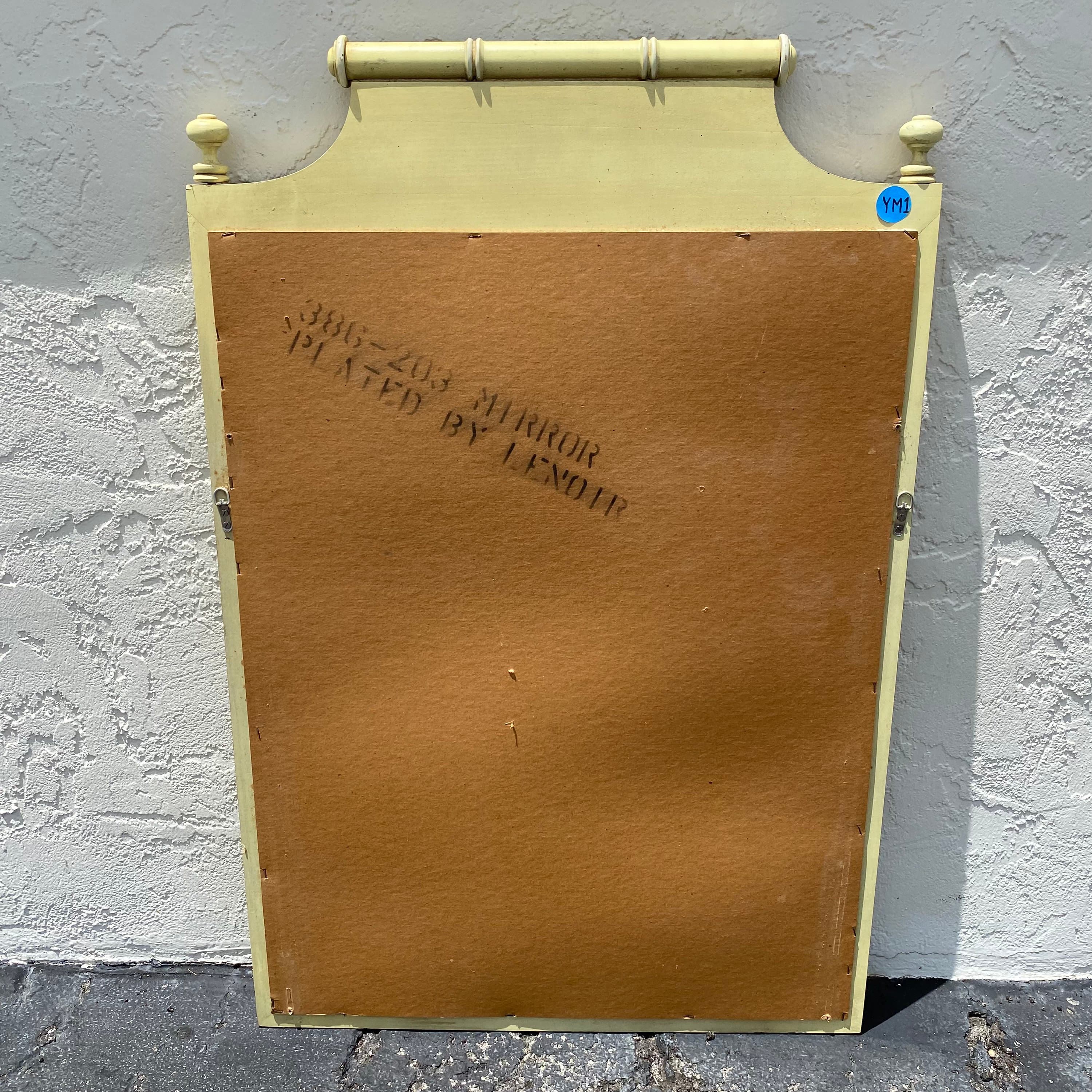 Vintage Faux Bamboo Mirror: Henry Link Bali Hai Yellow Wash, Coastal Hollywood Regency - Thumbnail 6