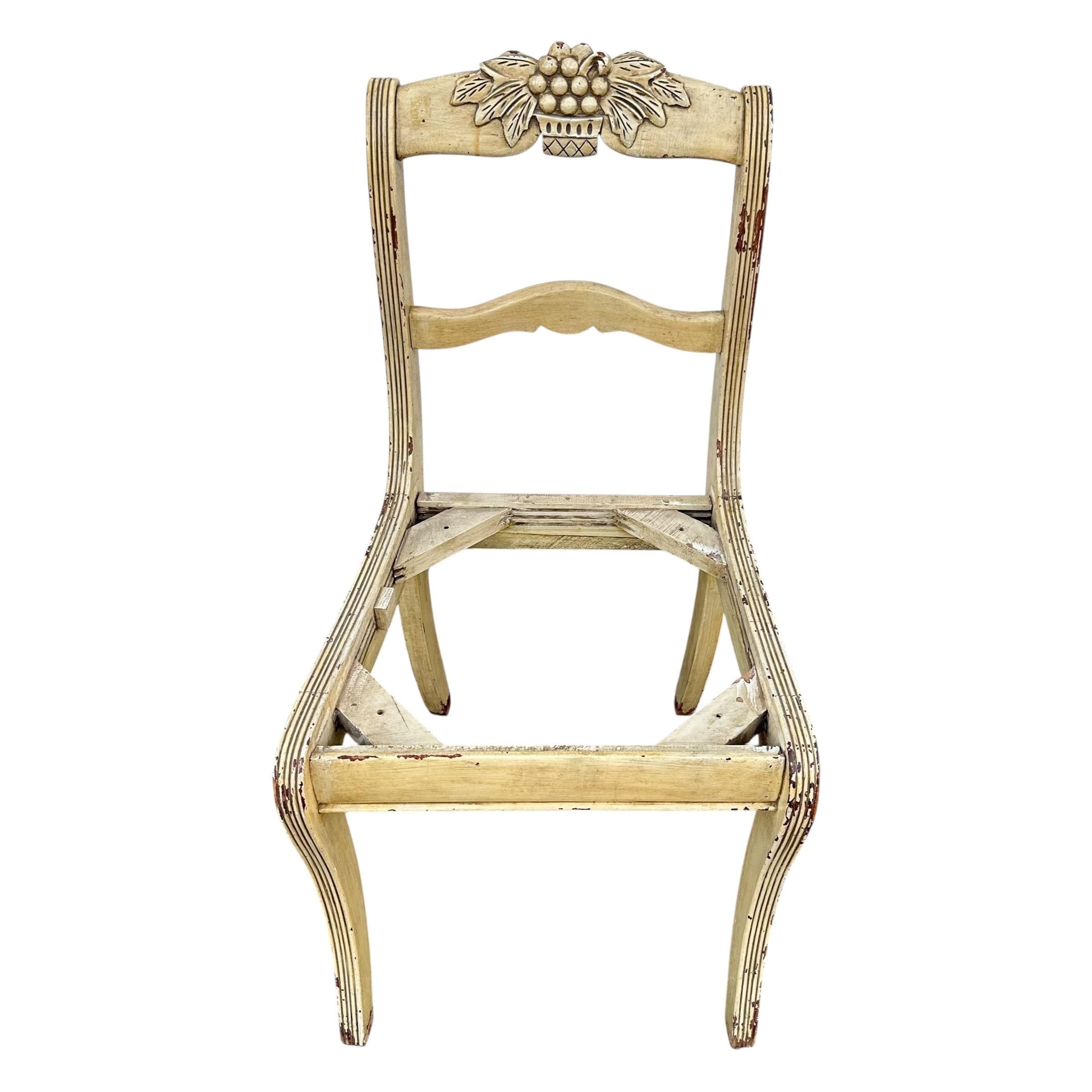 Vintage Mahogany Chairs - Hand Carved Grapes, Project or Restoration, No Seats, Distressed Wood Shabby Cottage Farmhouse Decor - Thumbnail 7