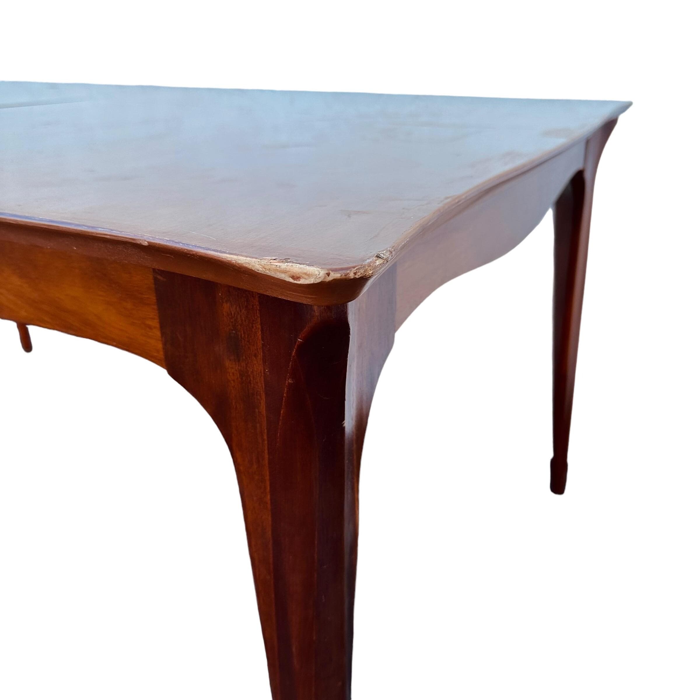 1950s Mid-Century Modern Dining Table Project by Drexel Dateline Collection 62" to 86" Long Mahogany Wood with 2 Leaves MCM - Thumbnail 8