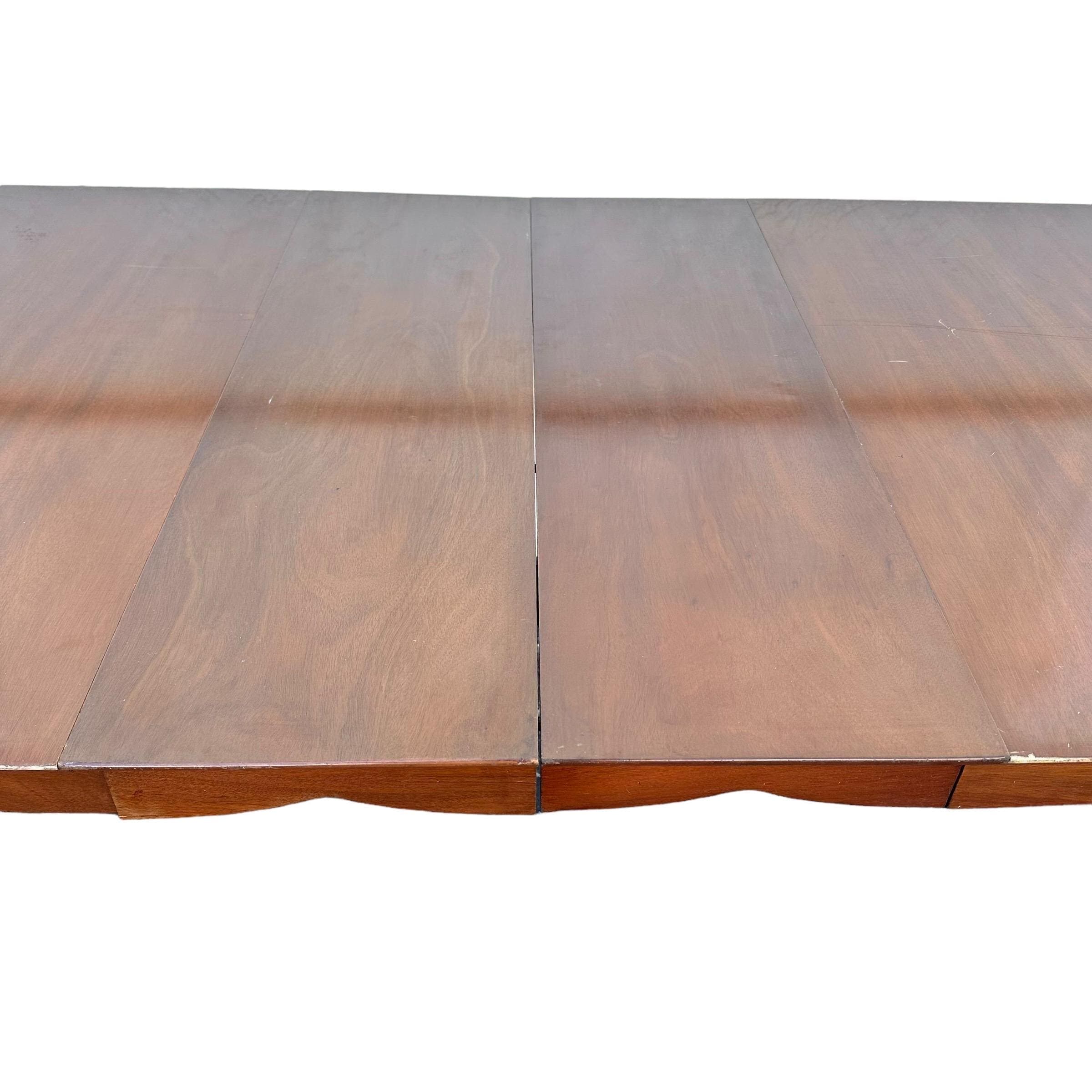 1950s Mid-Century Modern Dining Table Project by Drexel Dateline Collection 62" to 86" Long Mahogany Wood with 2 Leaves MCM - Thumbnail 7