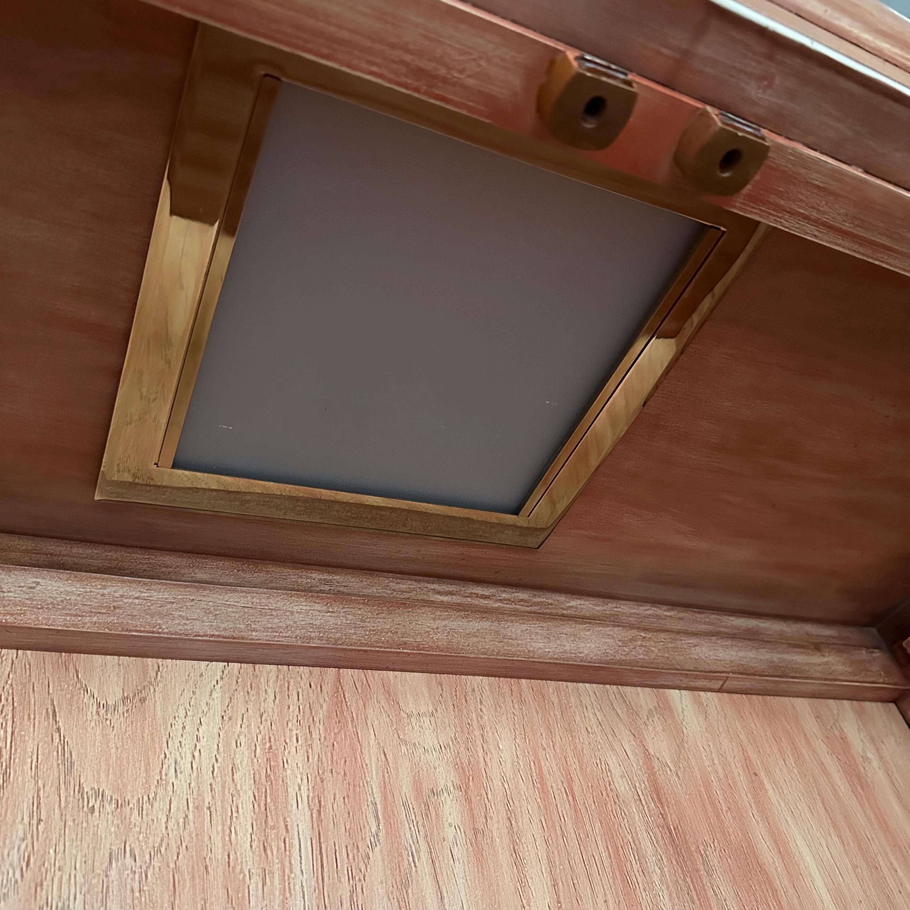 Vintage Pagoda China Cabinet by Tomlinson - Oversized Lighted Chinoiserie Vitrine - Rare Brushed Rose Wood Hollywood Regency - Thumbnail 10