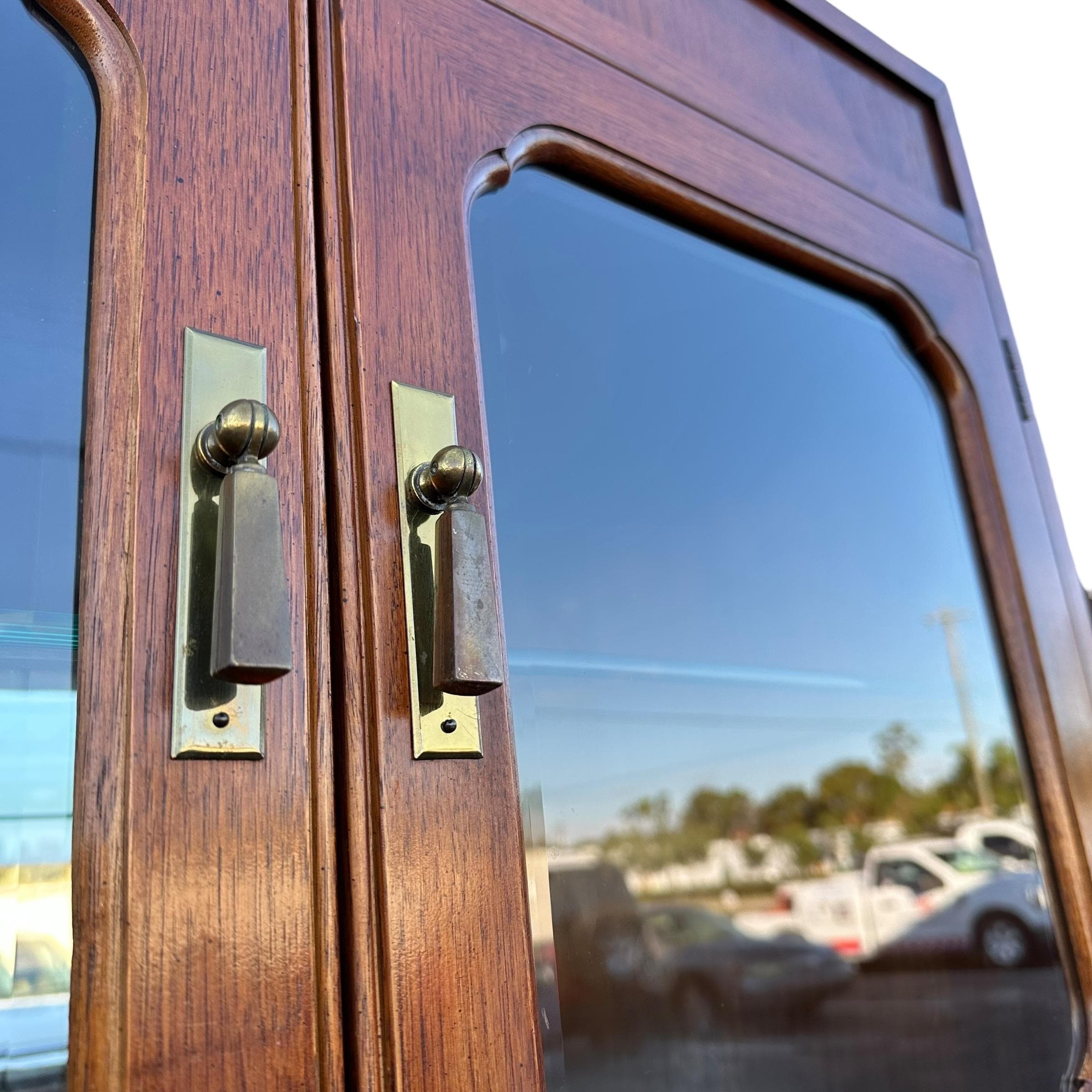 Lighted Bar Cabinet by Thomasville Mystique- Vintage Chinoiserie Asian Style Wood, Mirror Glass & Brass Storage Case, Drawers, Display Shelf - Thumbnail 9