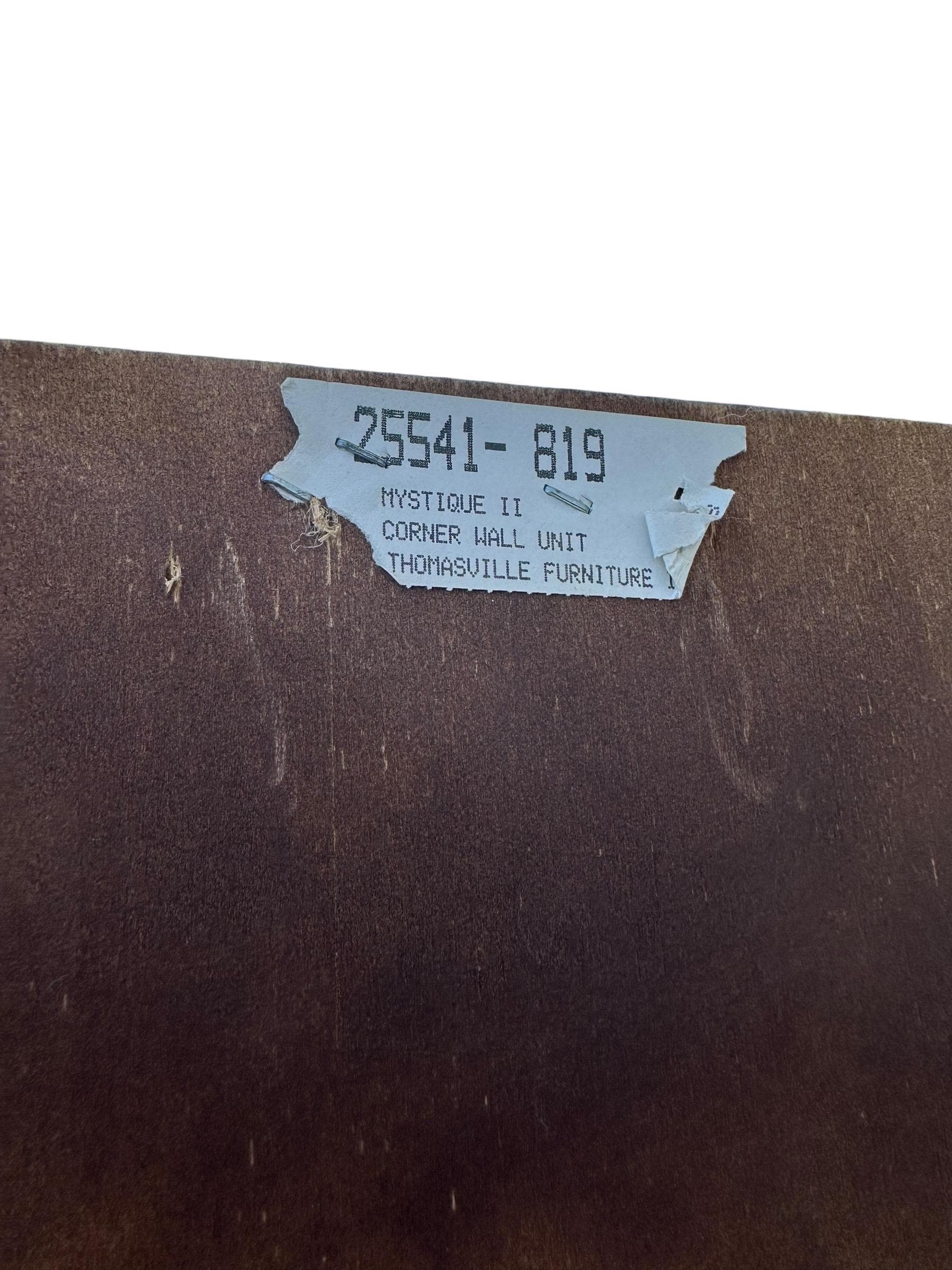 Lighted Corner Cabinet 79” Tall by Thomasville Mystique - Vintage Wood, Mirror Glass & Brass Display Case - Chinoiserie Asian Style Shelf - Thumbnail 18