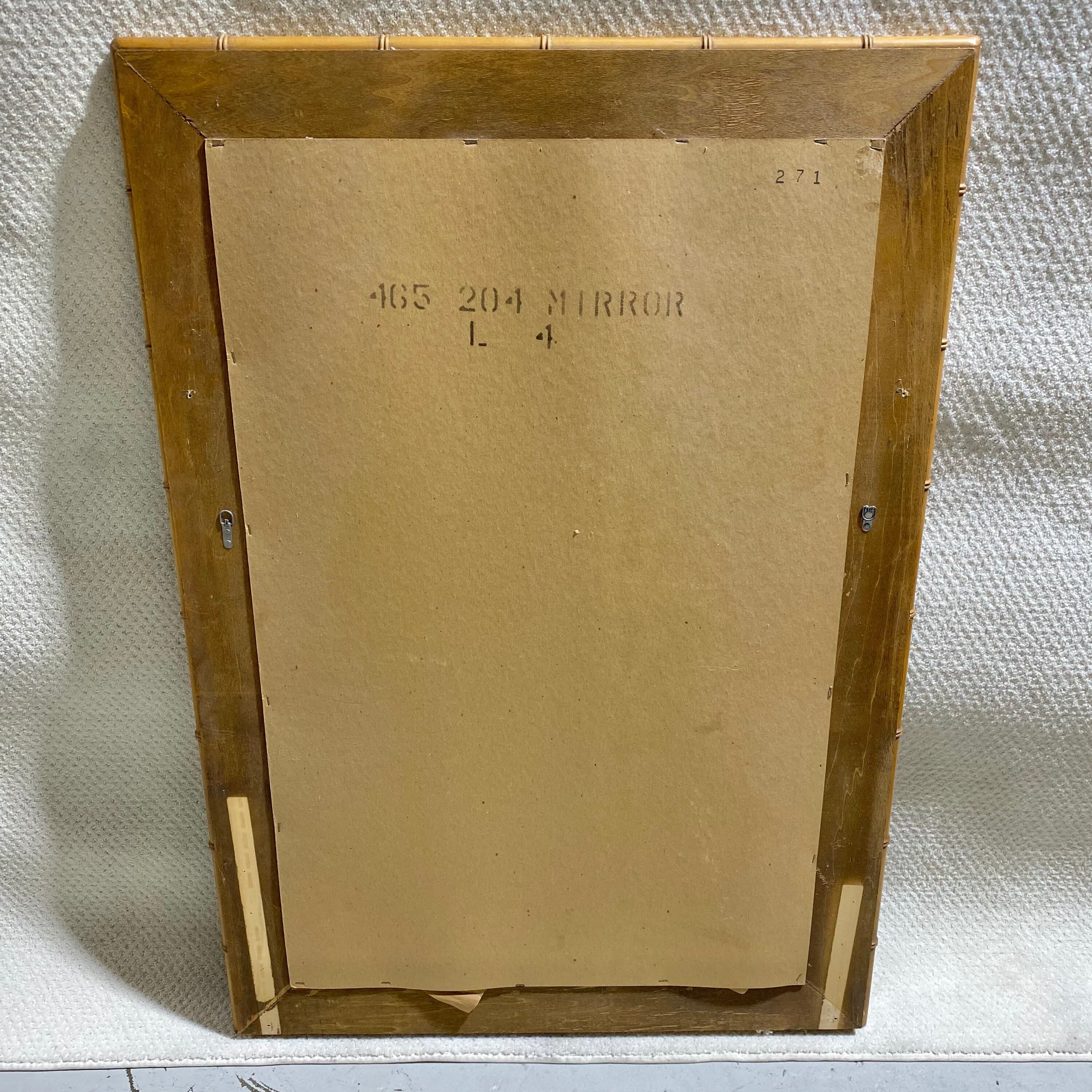 Faux Bamboo Rattan Mirror by Dixie 47x33 LOCAL PICKUP Vintage Herringbone Rectangular Natural Boho Chic Coastal Hollywood Regency - Thumbnail 5