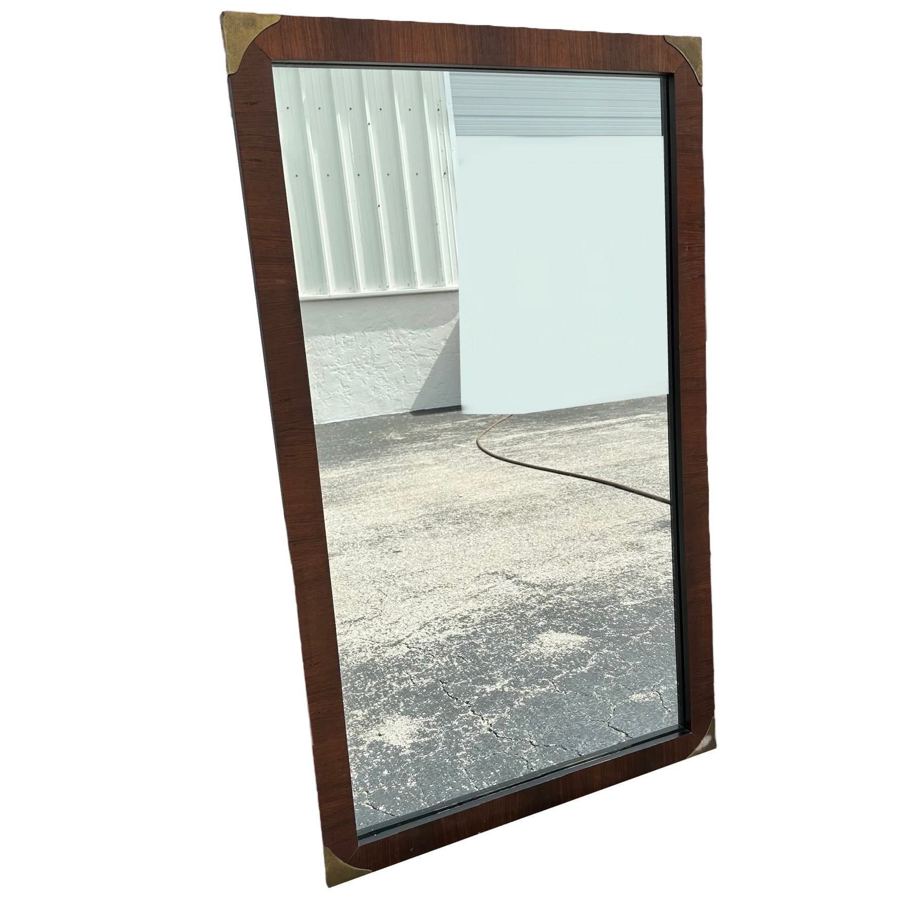 Vintage Midcentury Mirror by John Stuart LOCAL PICKUP Rosewood & Brass - Image 1