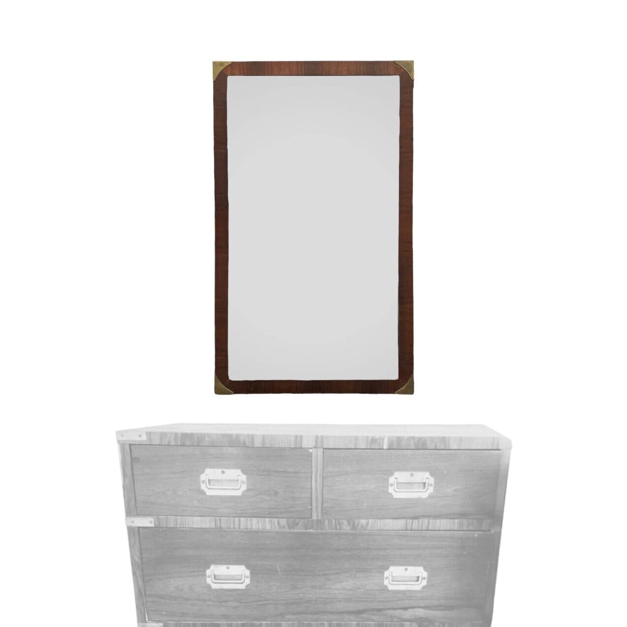 Vintage Midcentury Mirror by John Stuart LOCAL PICKUP Rosewood & Brass - Thumbnail 2