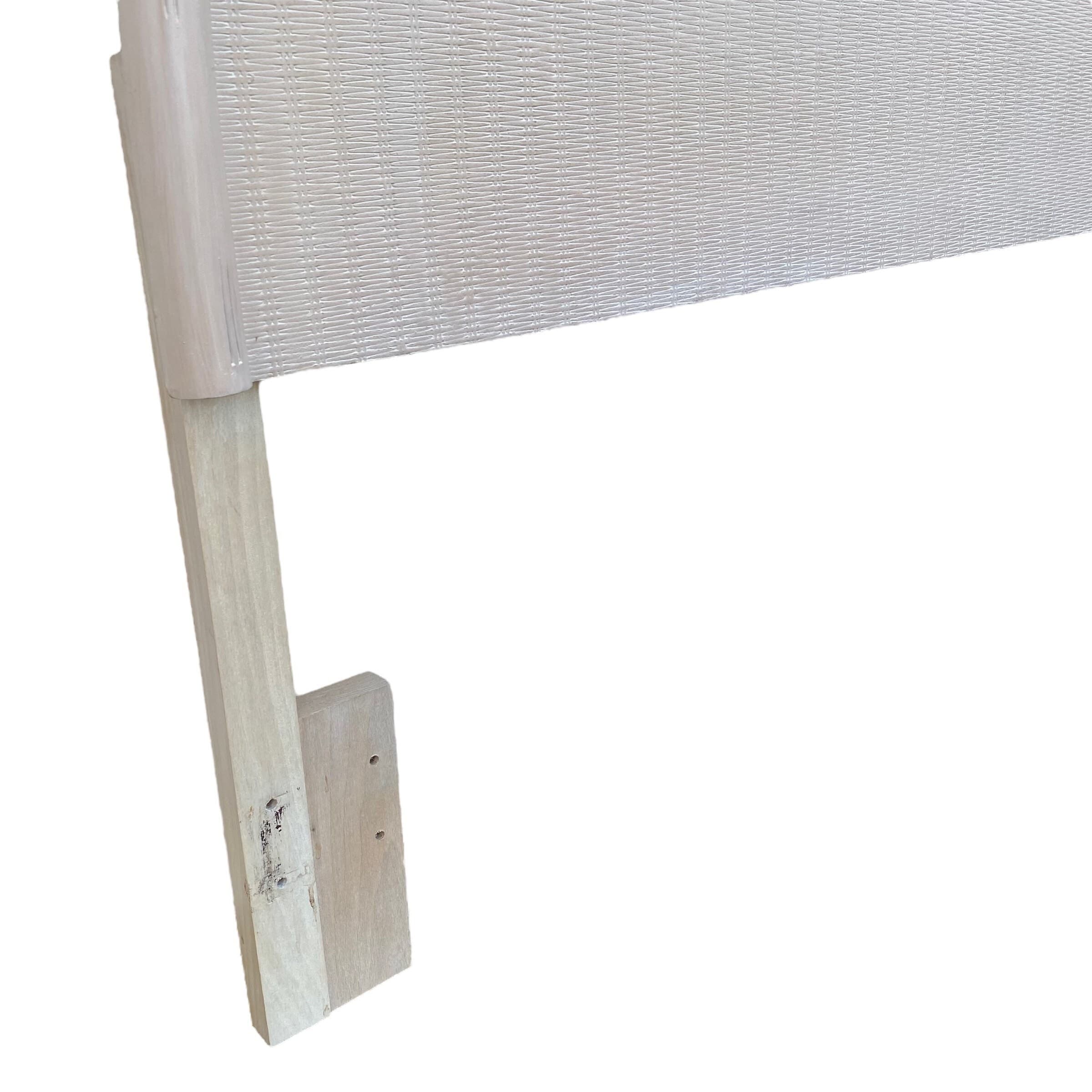 Queen Headboard with Faux Bamboo & Rattan Wicker by Broyhill - Whitewash Wooden Arched Curved Half Moon Style Coastal Full Bedroom Furniture - Thumbnail 5