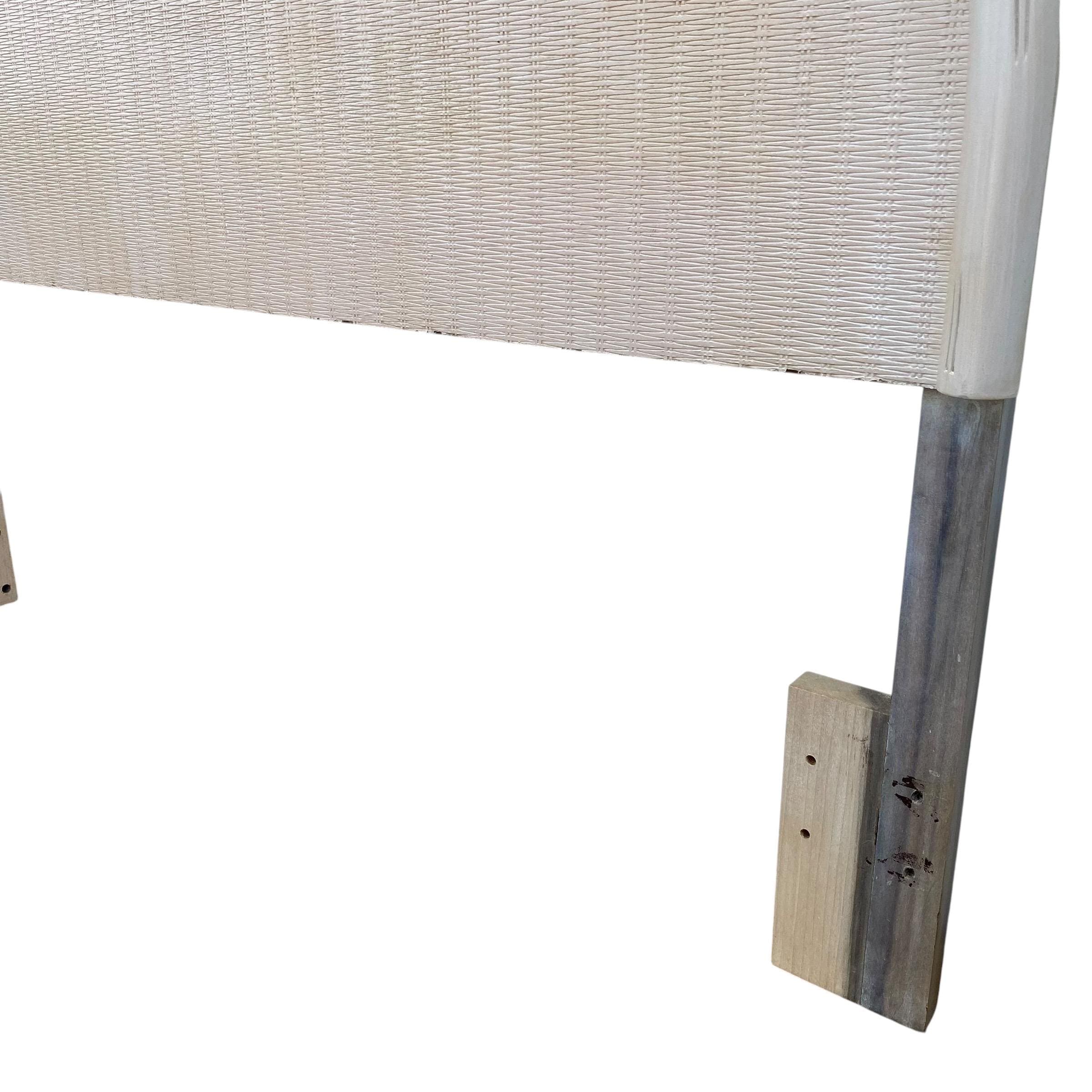 Queen Headboard with Faux Bamboo & Rattan Wicker by Broyhill - Whitewash Wooden Arched Curved Half Moon Style Coastal Full Bedroom Furniture - Thumbnail 6