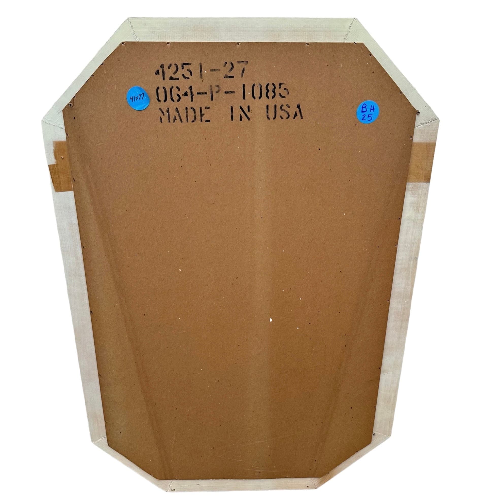 Vintage Faux Bamboo Mirror 41x27 LOCAL PICKUP Octagon Broyhill Creamy White Boho Chic Coastal Hollywood Regency - Thumbnail 6