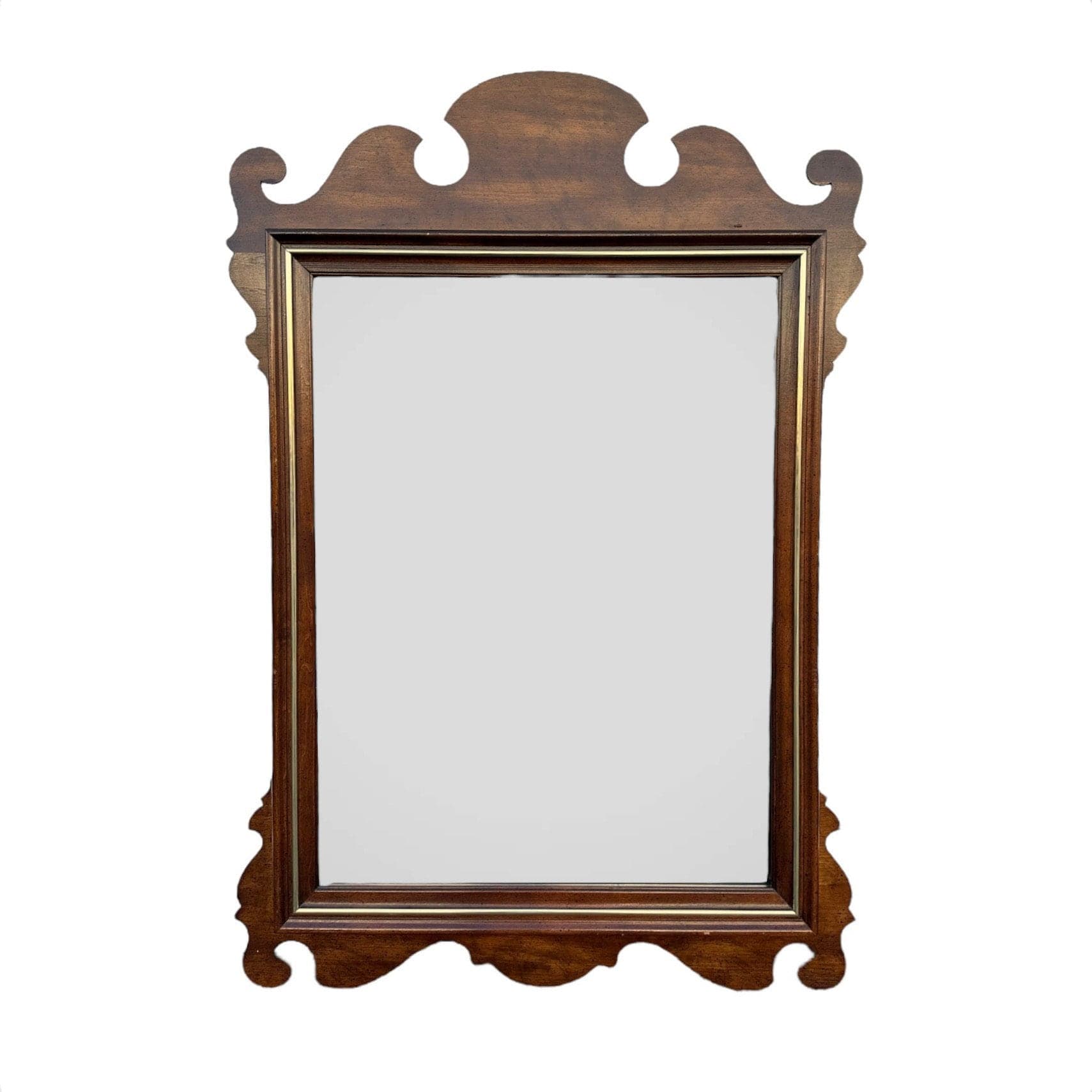 Vintage Chippendale Mirror 46x28 LOCAL PICKUP Traditional Decorative Antique Style Wood Wall Mirror - Image 1