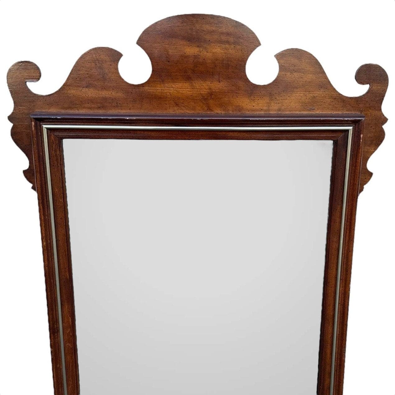 Vintage Chippendale Mirror 46x28 LOCAL PICKUP Traditional Decorative Antique Style Wood Wall Mirror - Thumbnail 5