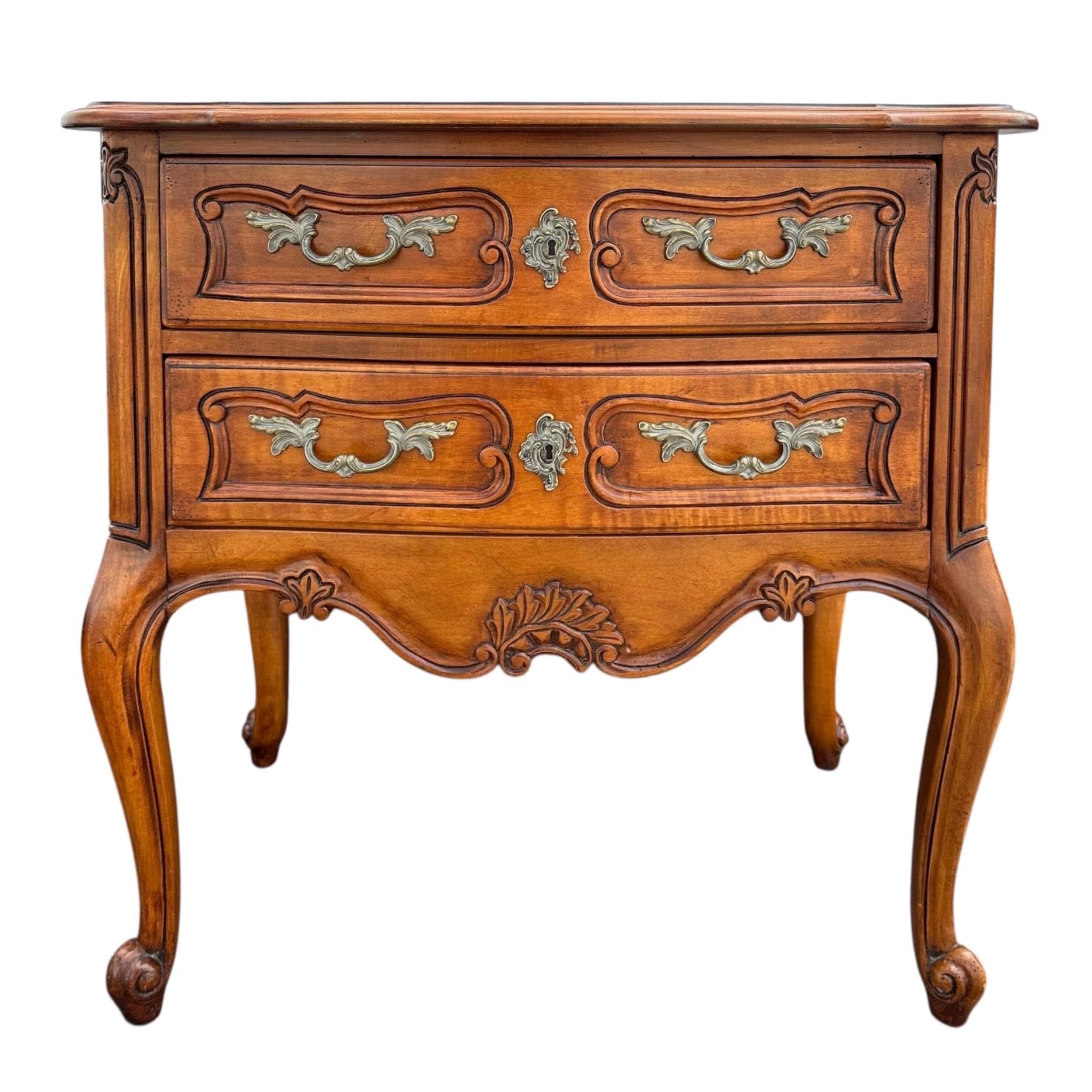Louis XV Style Commode by Hickory Chair 30” Vintage French Provincial Cherry Wood Chest - Image 1