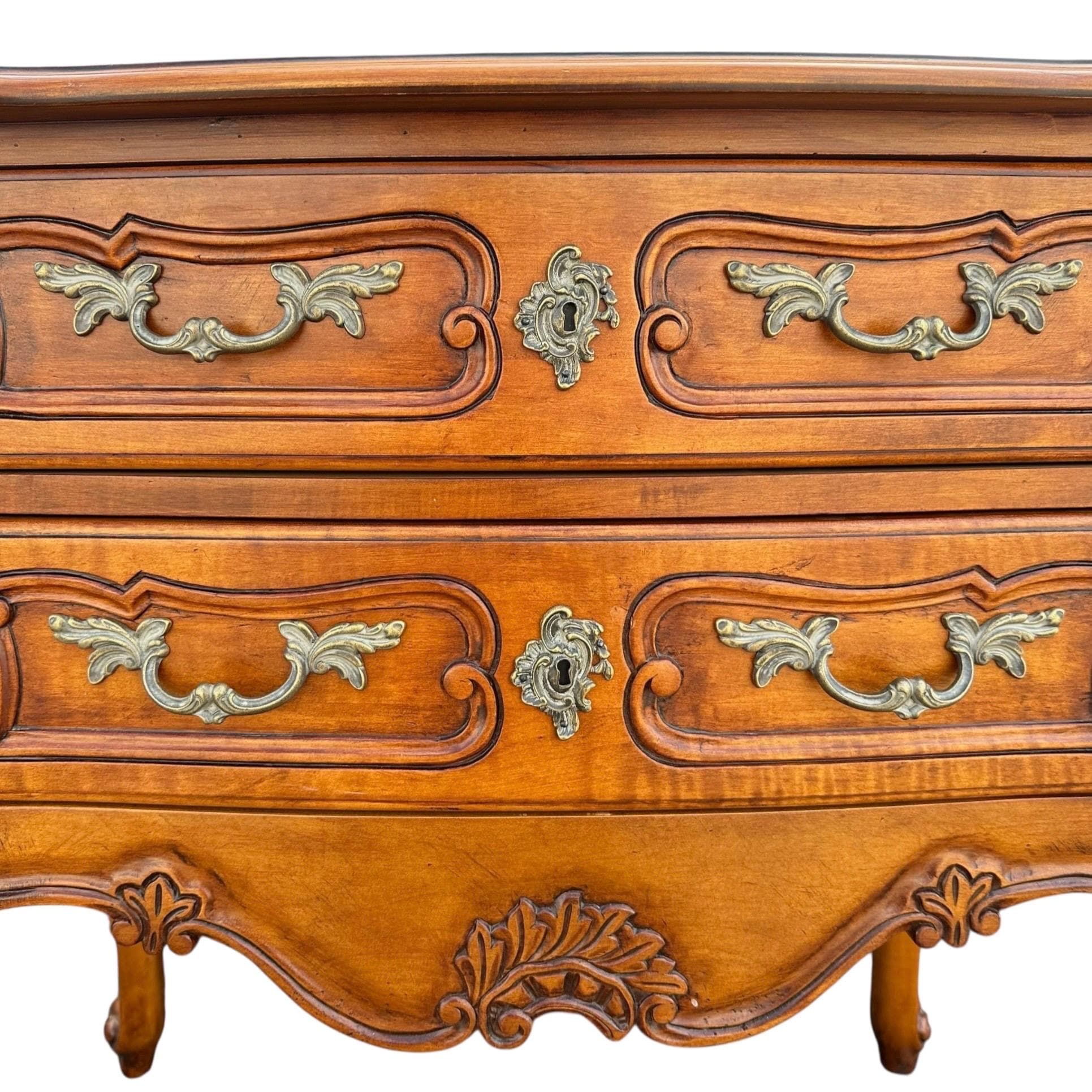 Louis XV Style Commode by Hickory Chair 30” Vintage French Provincial Cherry Wood Chest - Thumbnail 2
