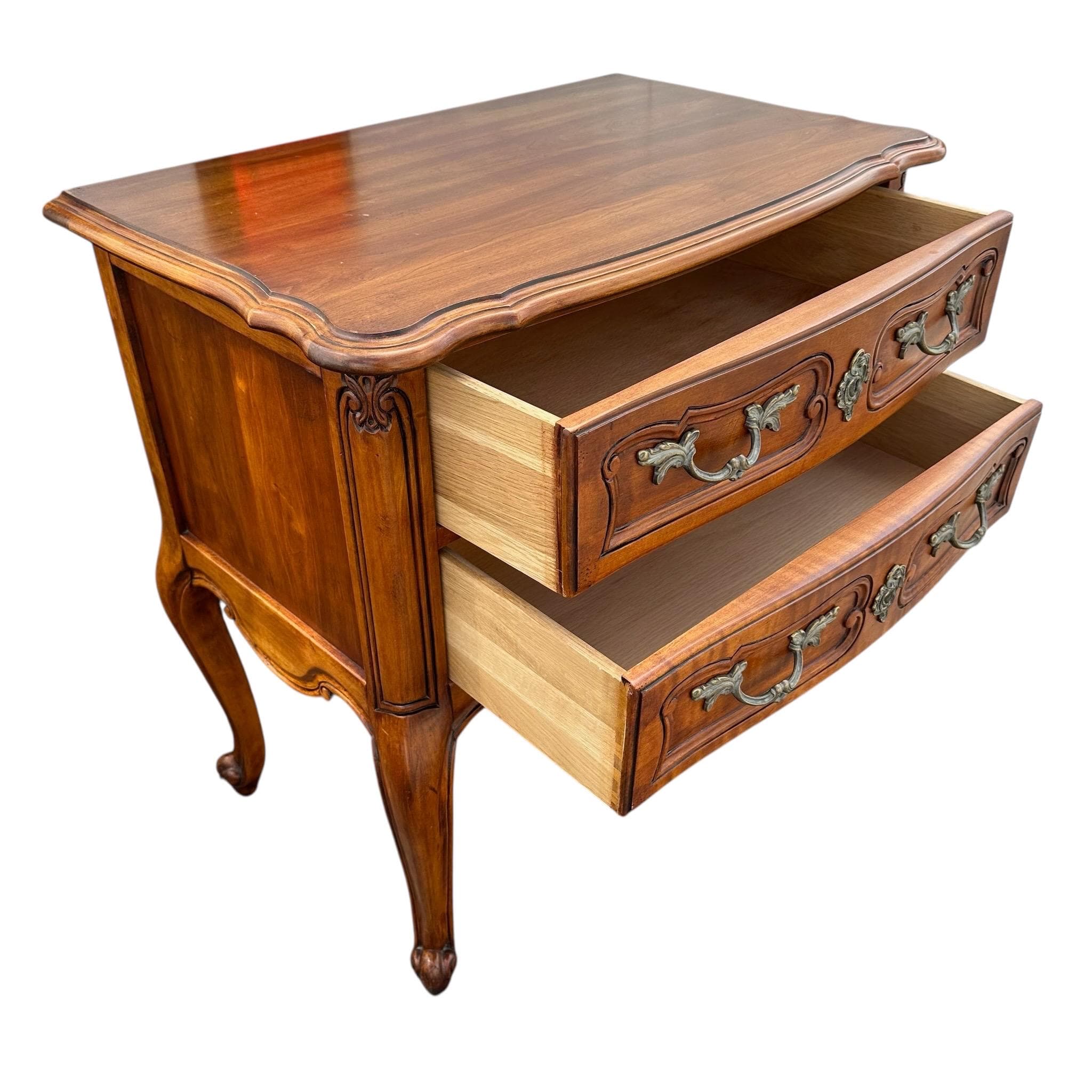 Louis XV Style Commode by Hickory Chair 30” Vintage French Provincial Cherry Wood Chest - Thumbnail 6