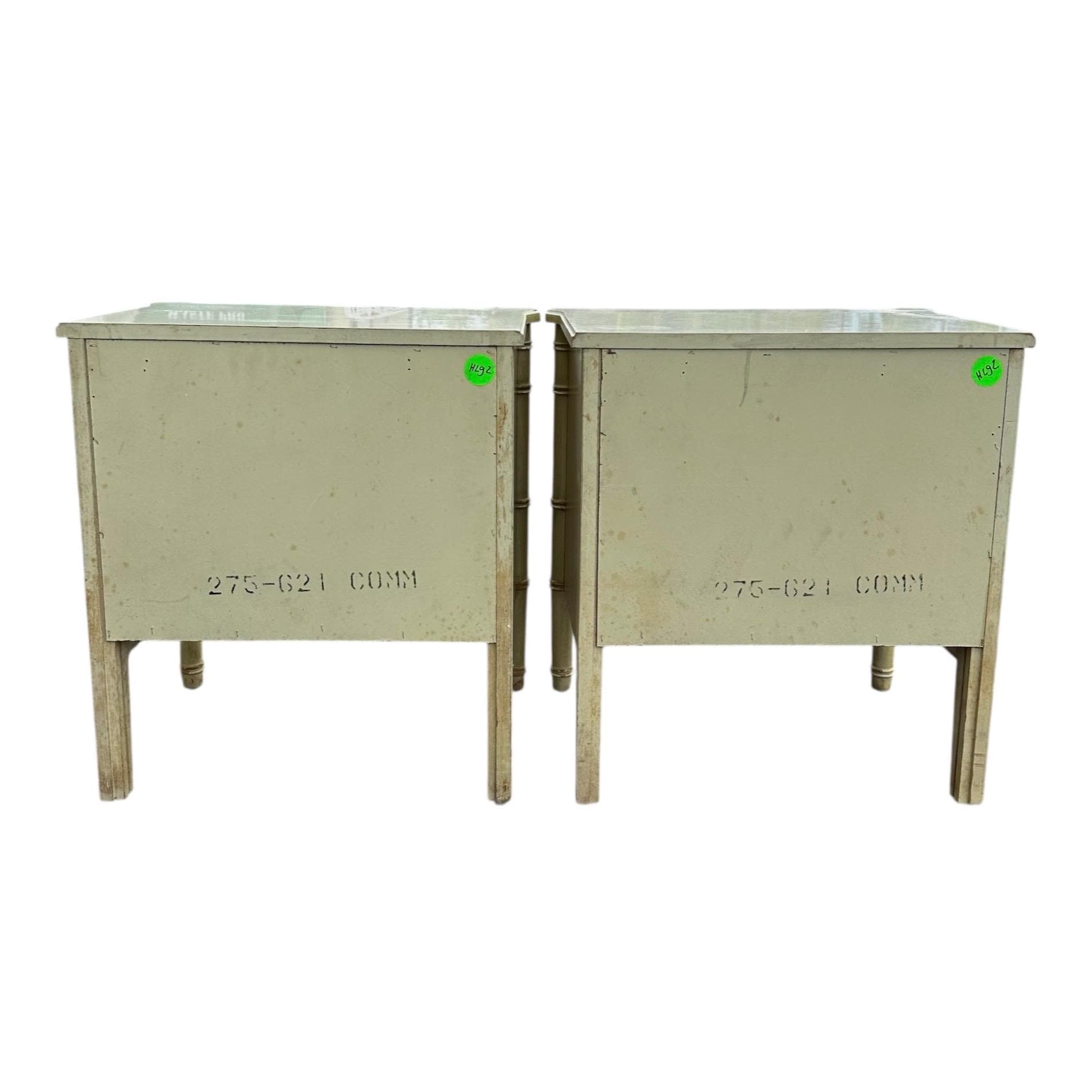 Henry Link Nightstands Set of 2 - Original Vintage Green Bali Hai Faux Bamboo End Tables Pair Hollywood Regency Chinoiserie Coastal - Thumbnail 4