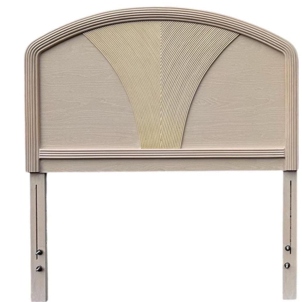 Pencil Reed Twin Headboard - Vintage Coastal Whitewashed Wood Bedroom Furniture - Image 1