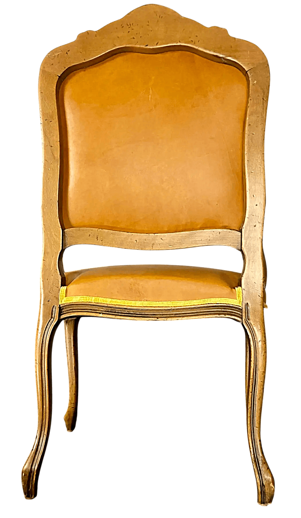 'Empress Carlota' Louis XV Pair of Fauteuils - Carved Walnut Reupholstered With Otomi Hand Embroidery and Cognac Leather - Thumbnail 5