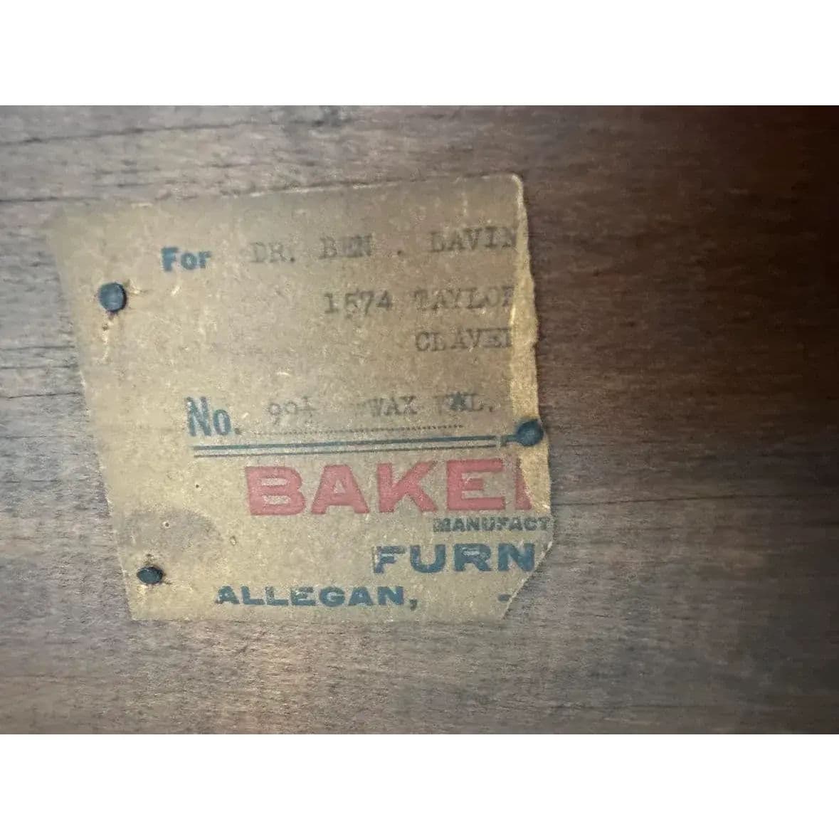 Rare Antique 1920s Signed Baker Furniture Company Walnut Spanish Revival 72" Buffet Sideboard Made in Allegan, Michigan - Thumbnail 8