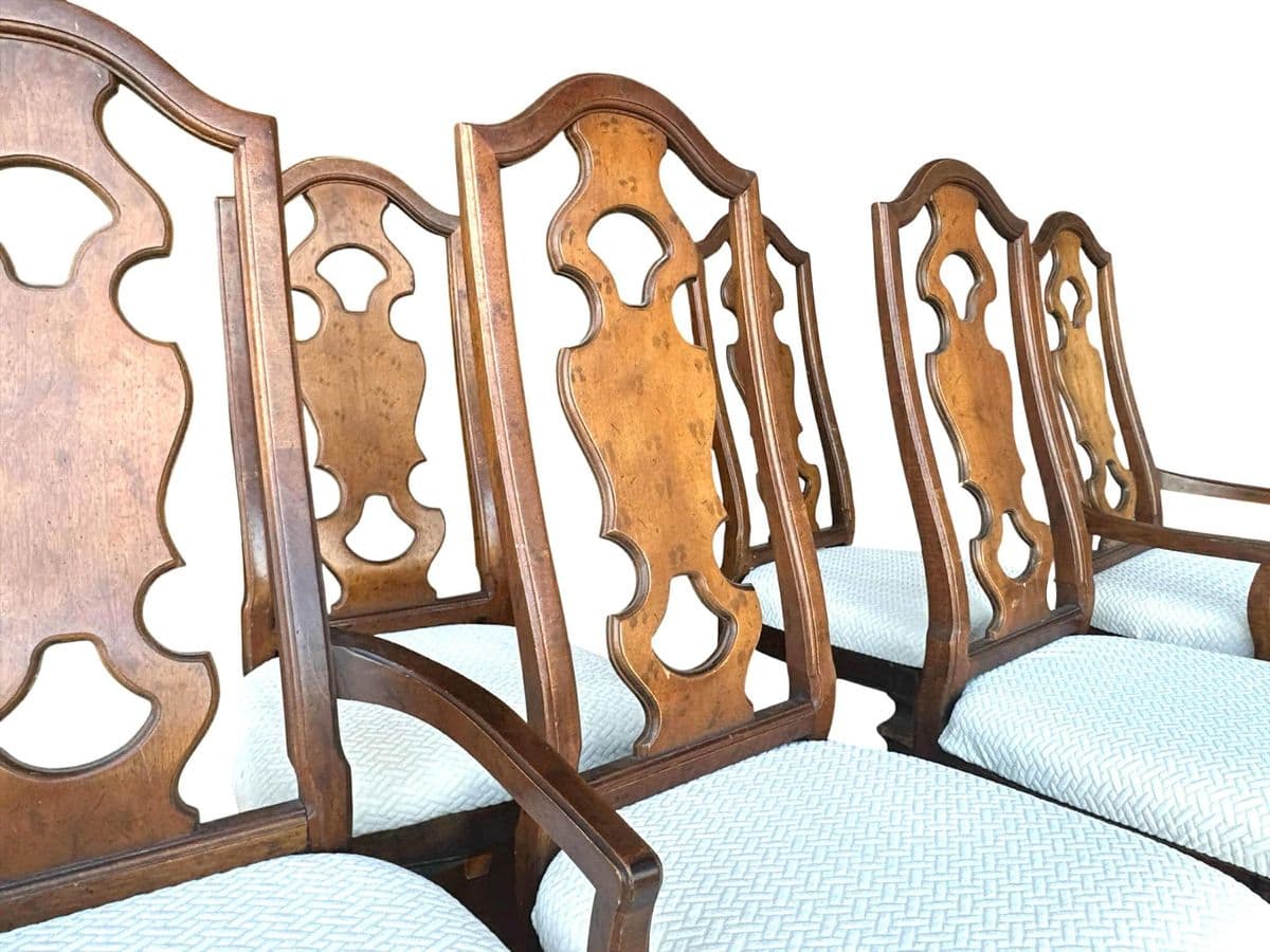 Drexel ‘Livorno’ Italian Neoclassical Pecan Wood Dining Table - 102” Fully Extended and 6 Chairs - Made in 1968 - Thumbnail 9