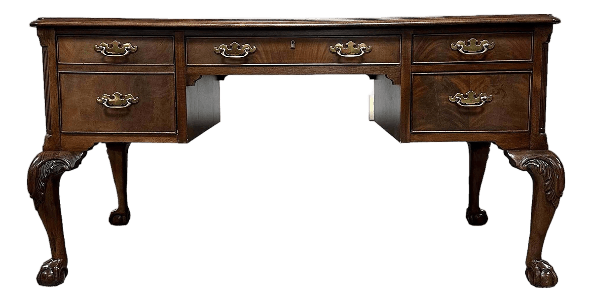 Hekman Georgian Mahogany Executive Desk - Vintage Late 20th Century - Thumbnail 2