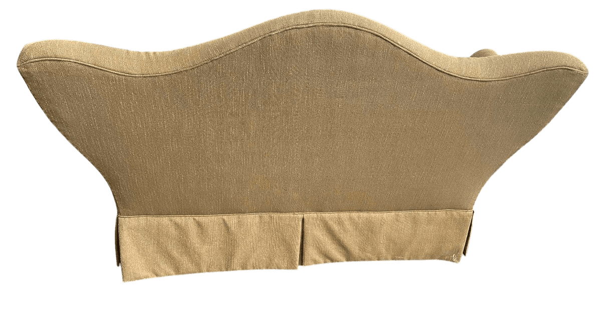 Baker Furniture Company Camelback Loveseat Upholstered in Gold Luxury Fabric - Vintage Early 21st Century - Thumbnail 6