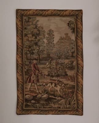 Vintage French Tapestry Pictorial Stunning Large Home Decor Tapestry - Thumbnail 2